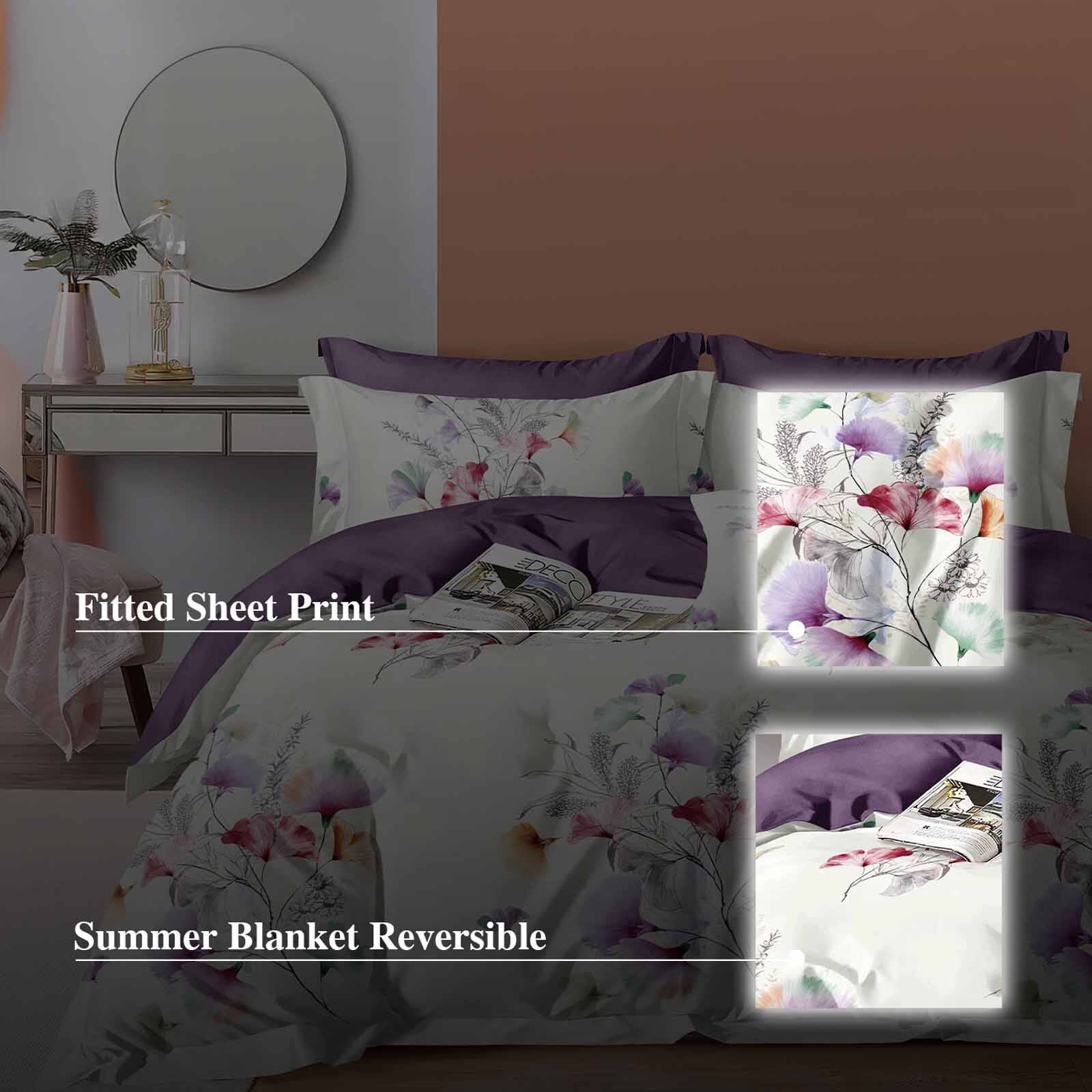 HILLCREST Comfylux Printed 988tc No Quilt Cover - Violet King Fitted Sheet( Oe ) 6833 I K I FS I VIOLET-image 4