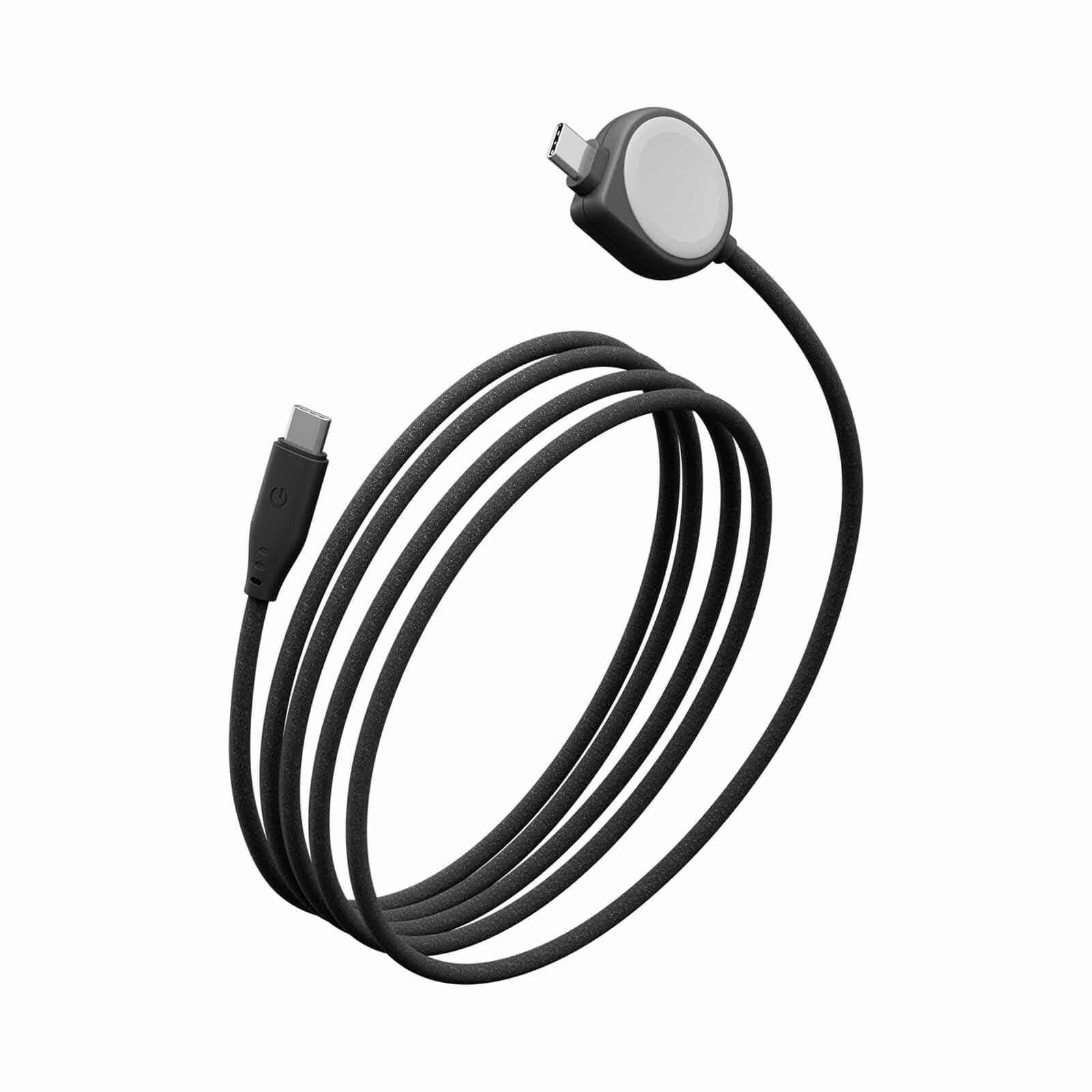 ENERGEA Flow Duo Watch, 2-in-1 C To C + Watch Cable, 480mbps, 60w, 1.5m -black CBL-FLDWATCH-BLK-image 1