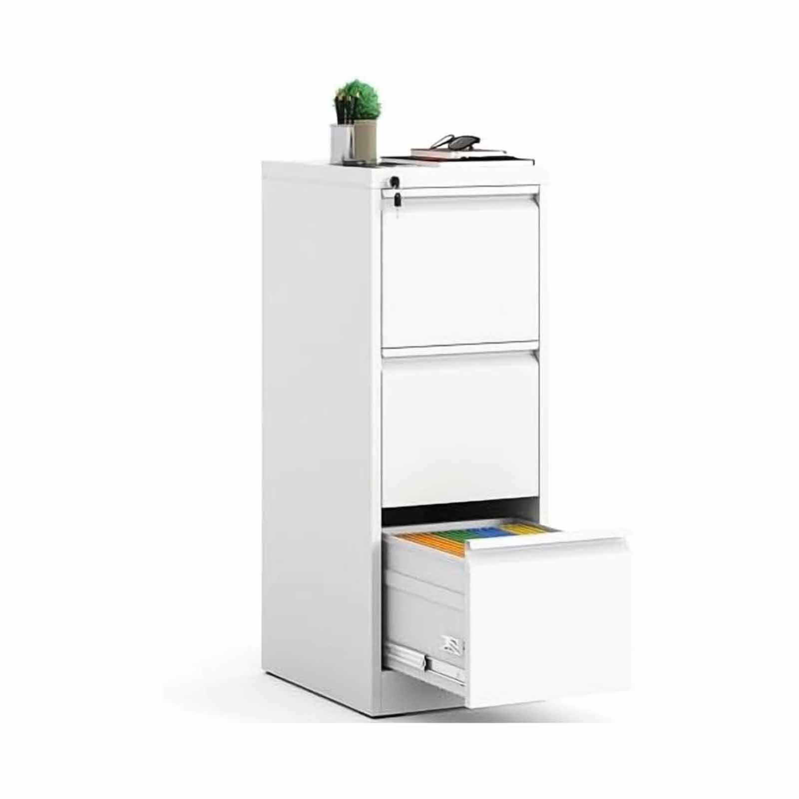 STEELCRAFT Filex 3 Drawer Vertical Filing Cabinet White38 X50 X 103 H FILEX