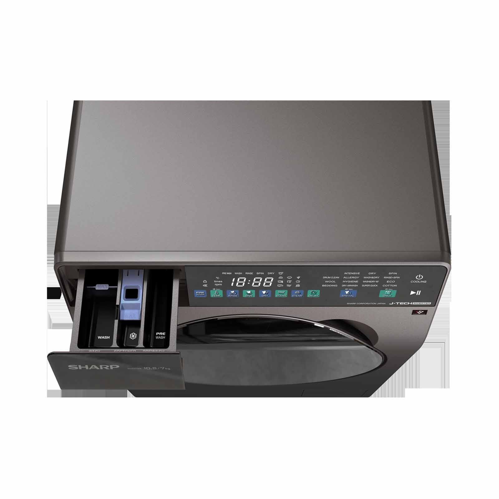 SHARP Front Load Washer/dryer (12.5kg/8kg) - Dark Grey ES-FW12D8PAS-image 6