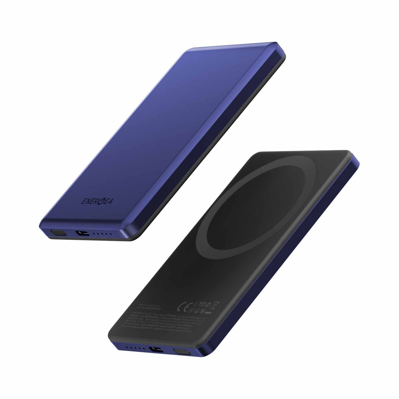 ENERGEA Alupac Mini 3c, 5000mah Mini Aluminium Magsafe Compatible Powerbank - Indigo Blue AP-MINI5K-BLU-3C-image 1