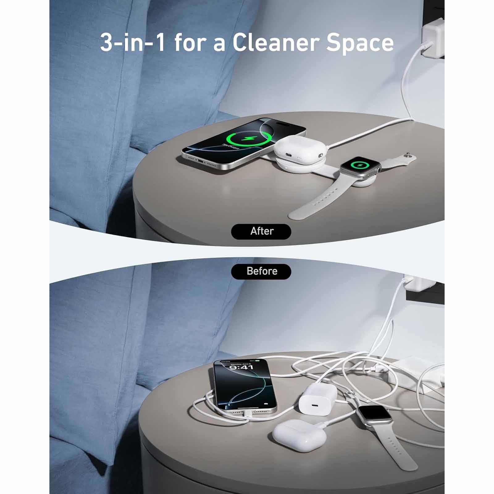 ANKER Maggo Wireless 3-in-1 Foldable Pad White B25M8H21-image 5