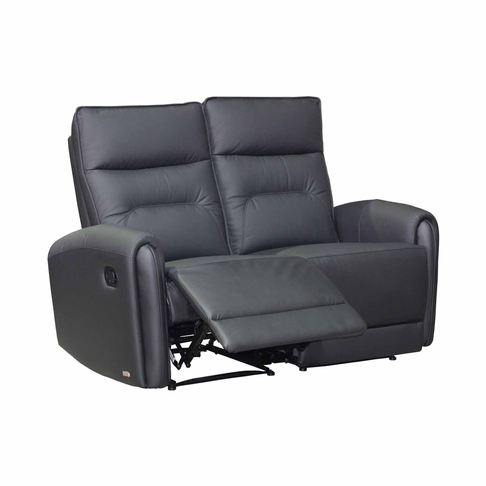SOLOTTI 2rr-m Seater (hl) Black Half Leather Sofa RONICA-image 2