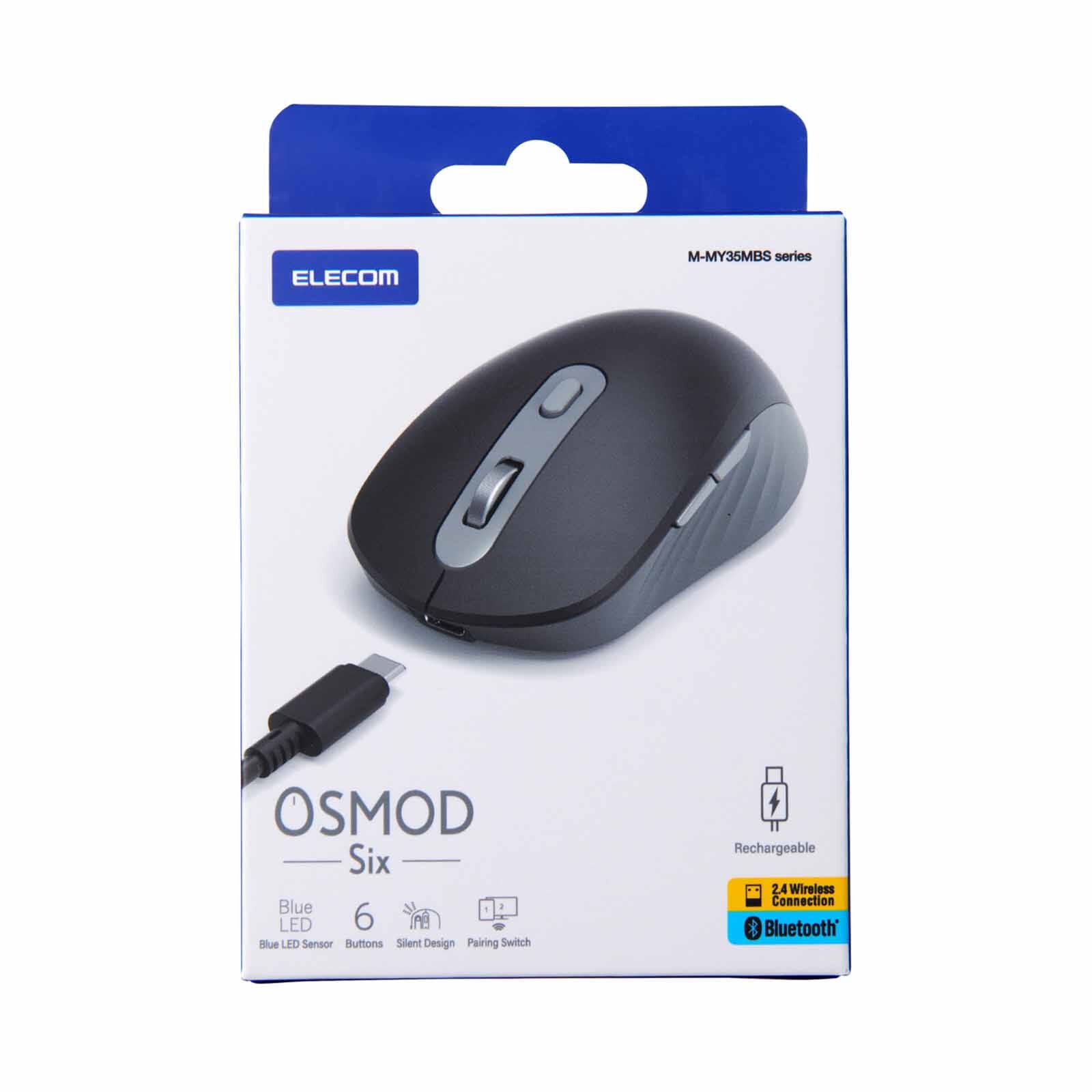 ELECOM 6 Btn Dual Mode Bt & Wless Rechargable Silent Mouse - Black M-MY35MBSBK-G-image 2
