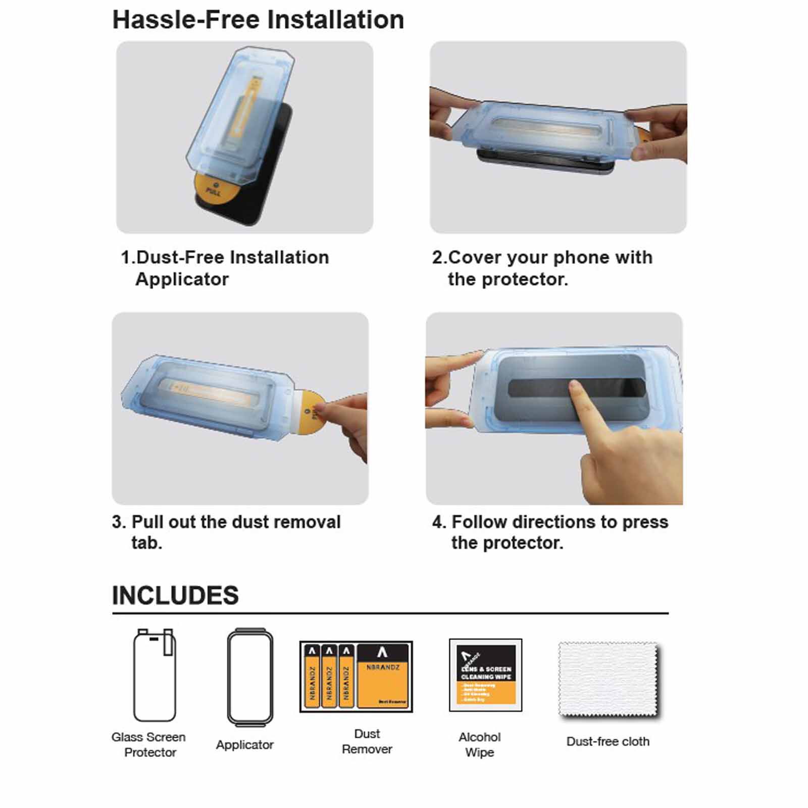 N.BRANDZ Privacy Gls Protector W Applicator Ip18pm N-TG-PRY18PM-image 4