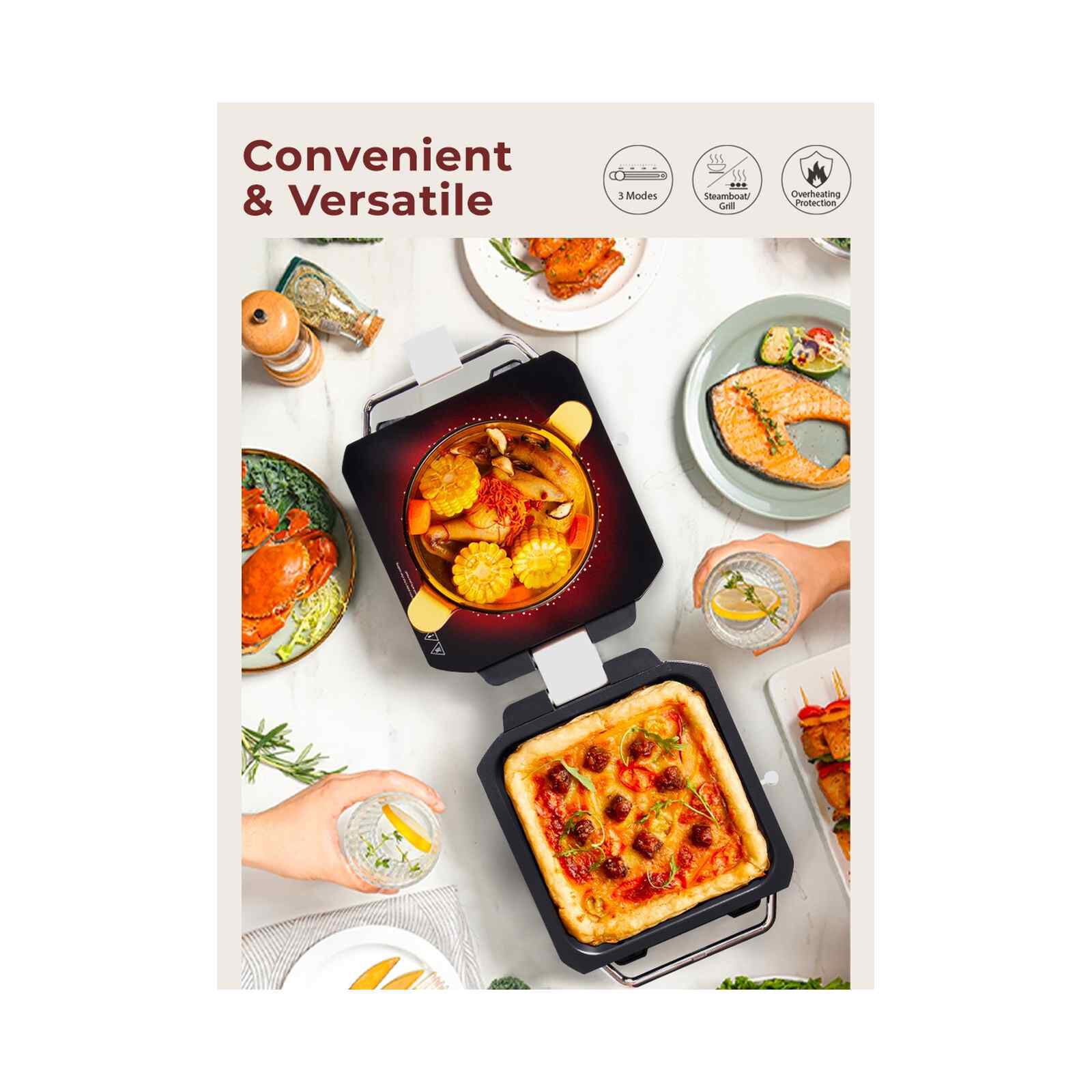 MAYER 2 In 1 Ceramic Multi Cooker MMCCG206WH-image 5