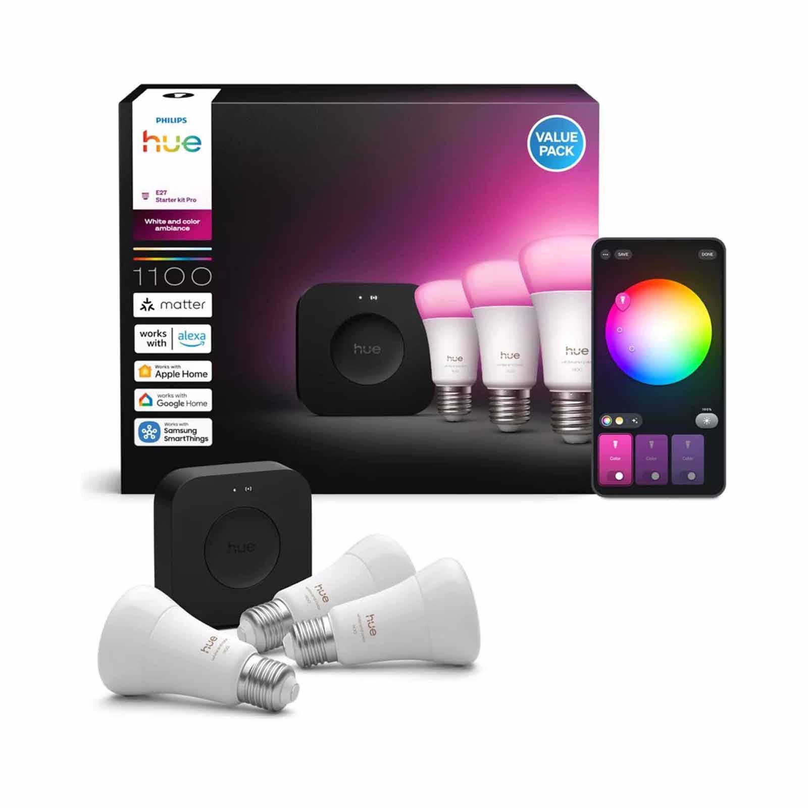 PHILIPS HU Philips Hue Wca 1100 Lumen A60 E27 3 Kit V3 929003853508