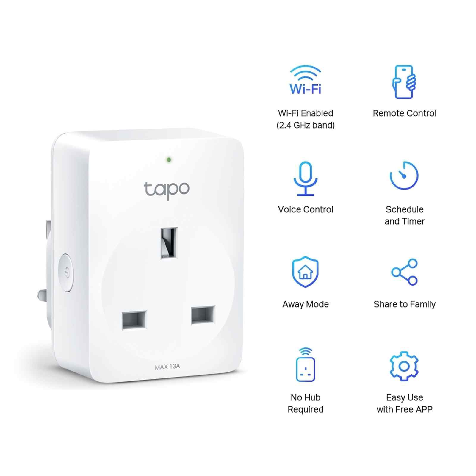 TP LINK Tapo P100 Mini Smart Wi-fi Socket 2 Pk TPL-TAPO-P100-2PK
