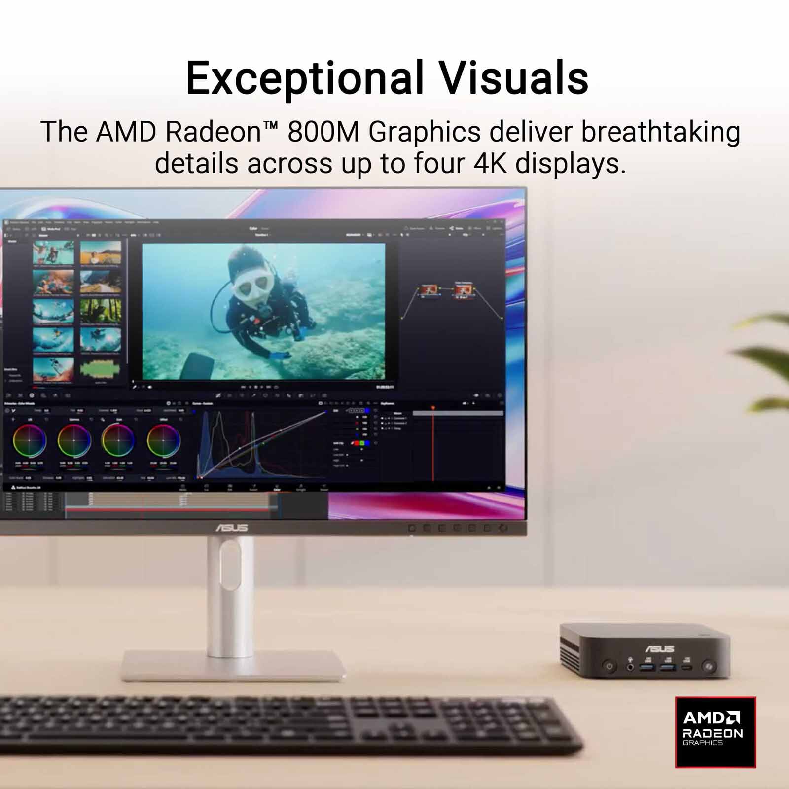 ASUS Mini Pc Amd Ryzen Ai R5 430 16gb 1tb Ssd Win 11 Pro Amd Radeon 820m Graphics Black PN55-S50019NL-image 9