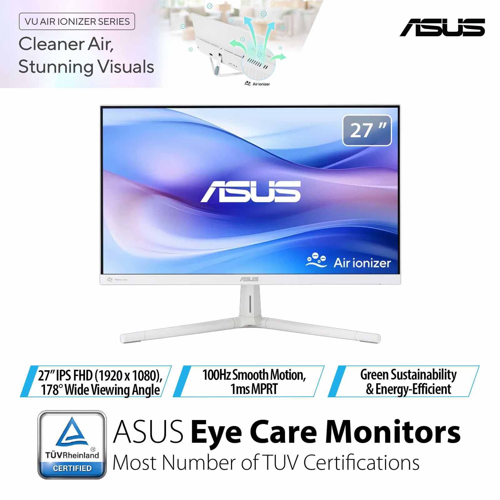 ASUS 27in Eyecare Fhd 100hz Gaming Monitor White VU279HFI-W-image 1