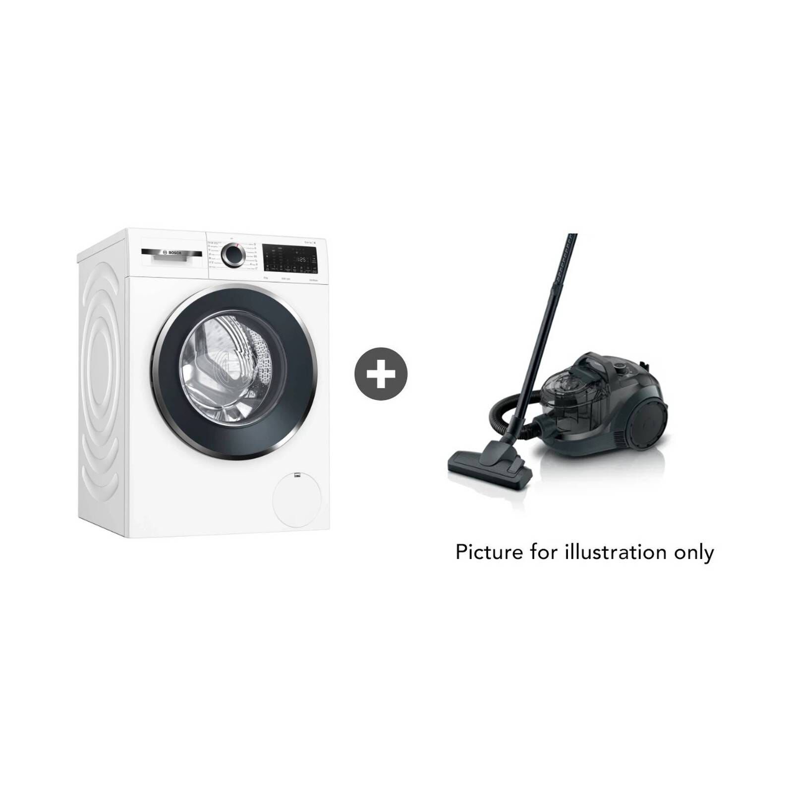 BOSCH Bundle Front Load Washer (8kg)+bagless Vaccum Cleaner WGG234E0SG+BGC21X3GB-image null