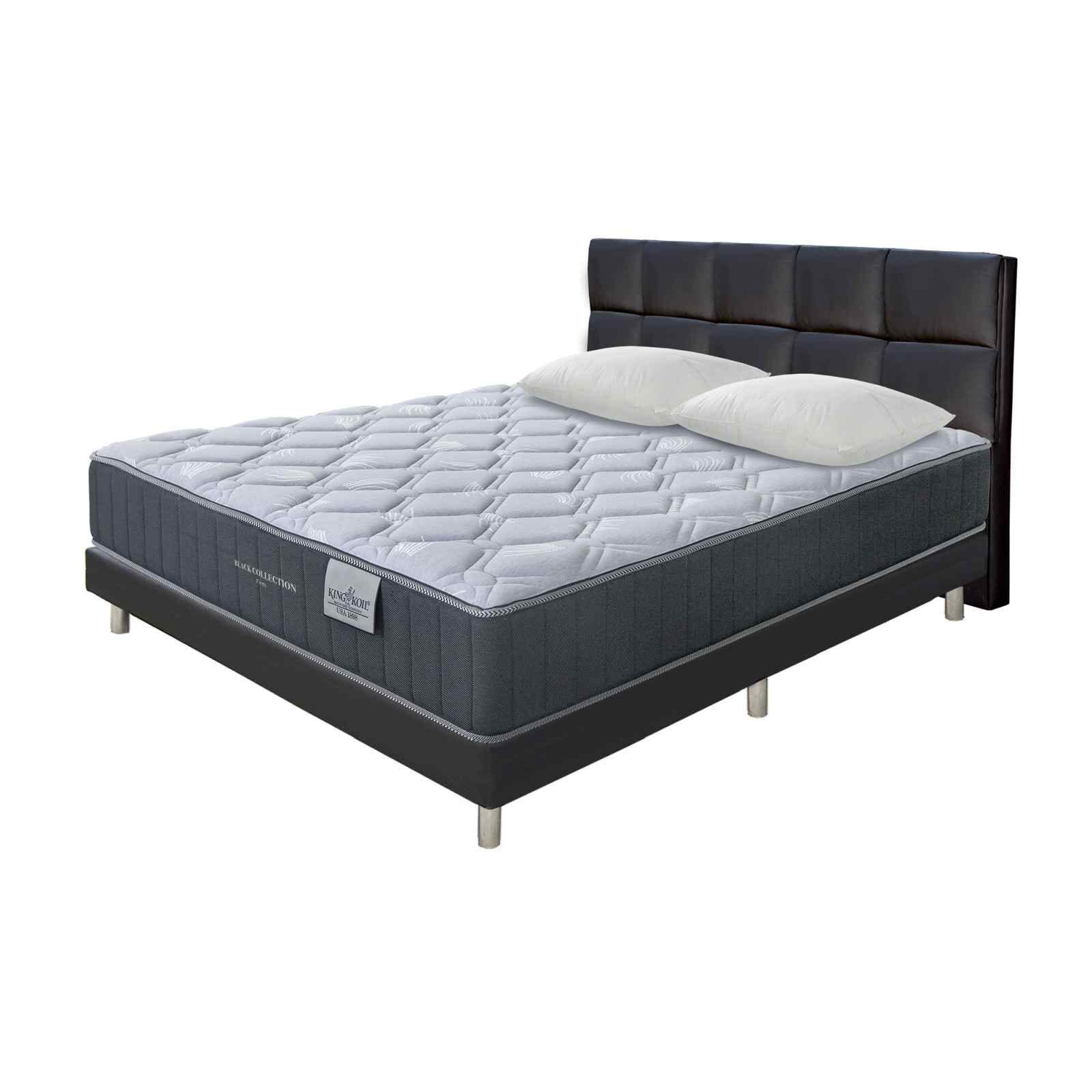KINGKOIL Queen Size Mattress W/bedframe And Headboard BLACK COLLECTION FIRM MATTRESS W/BEDFRAME AND HEADBOARD-image null