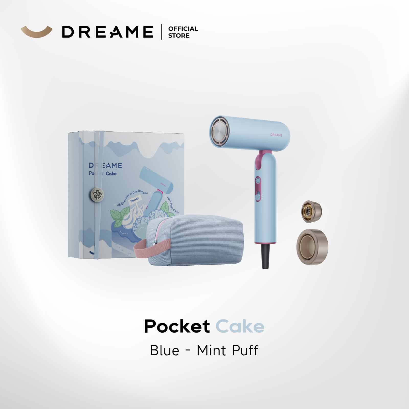 DREAME Pocket Cake High-speed Hair Dryer - Mint Puff Blue DM-CKHPKET-BL
