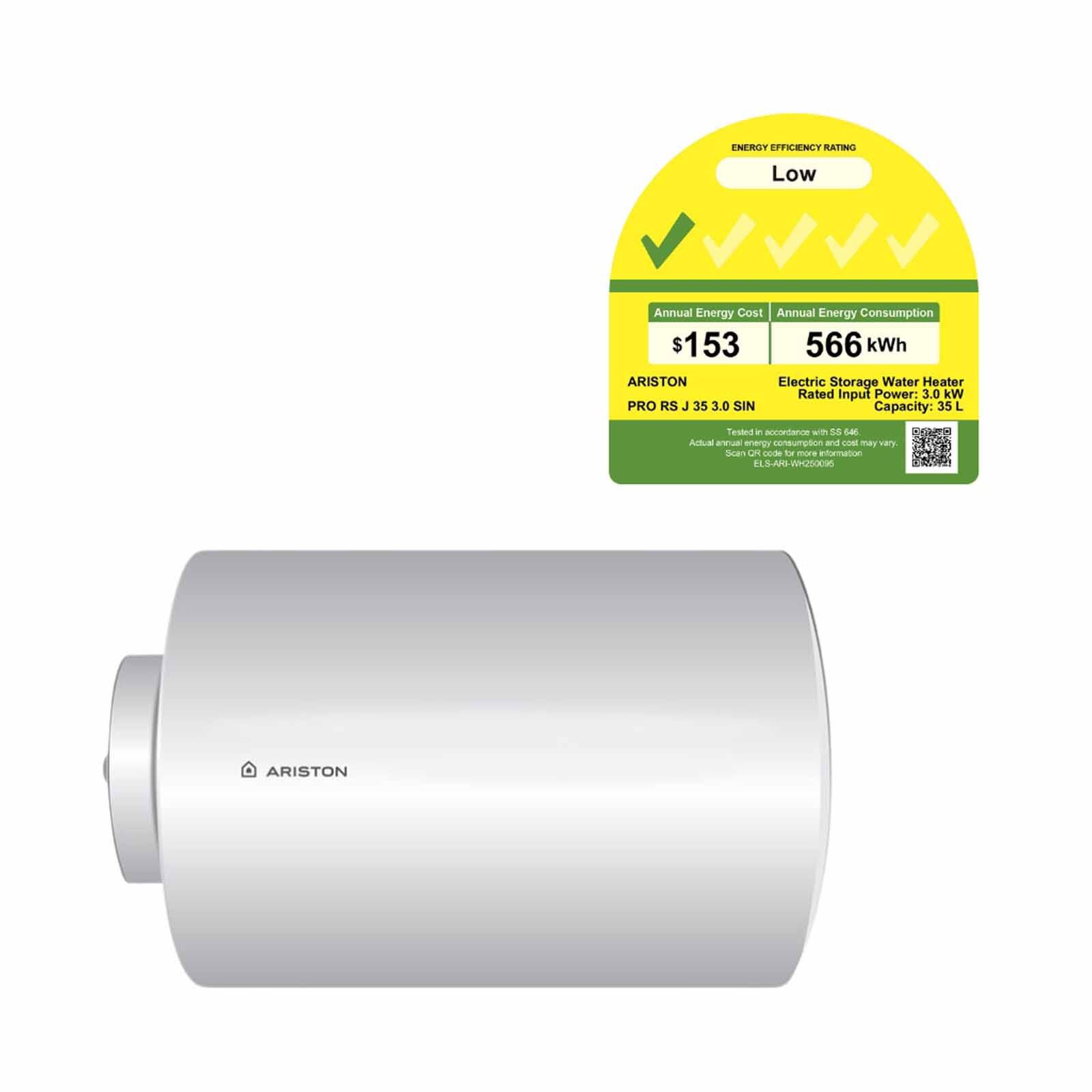 ARISTON Storage Water Heater 35l (installation Charges Applies) PRO RS J 35 3.0 SIN-image 1