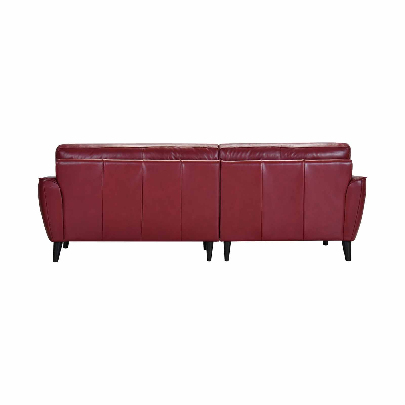 MUZE L Shaped Curve (fl) C13 Maroon Left Full Leather Sofa IMOGEN-image 4