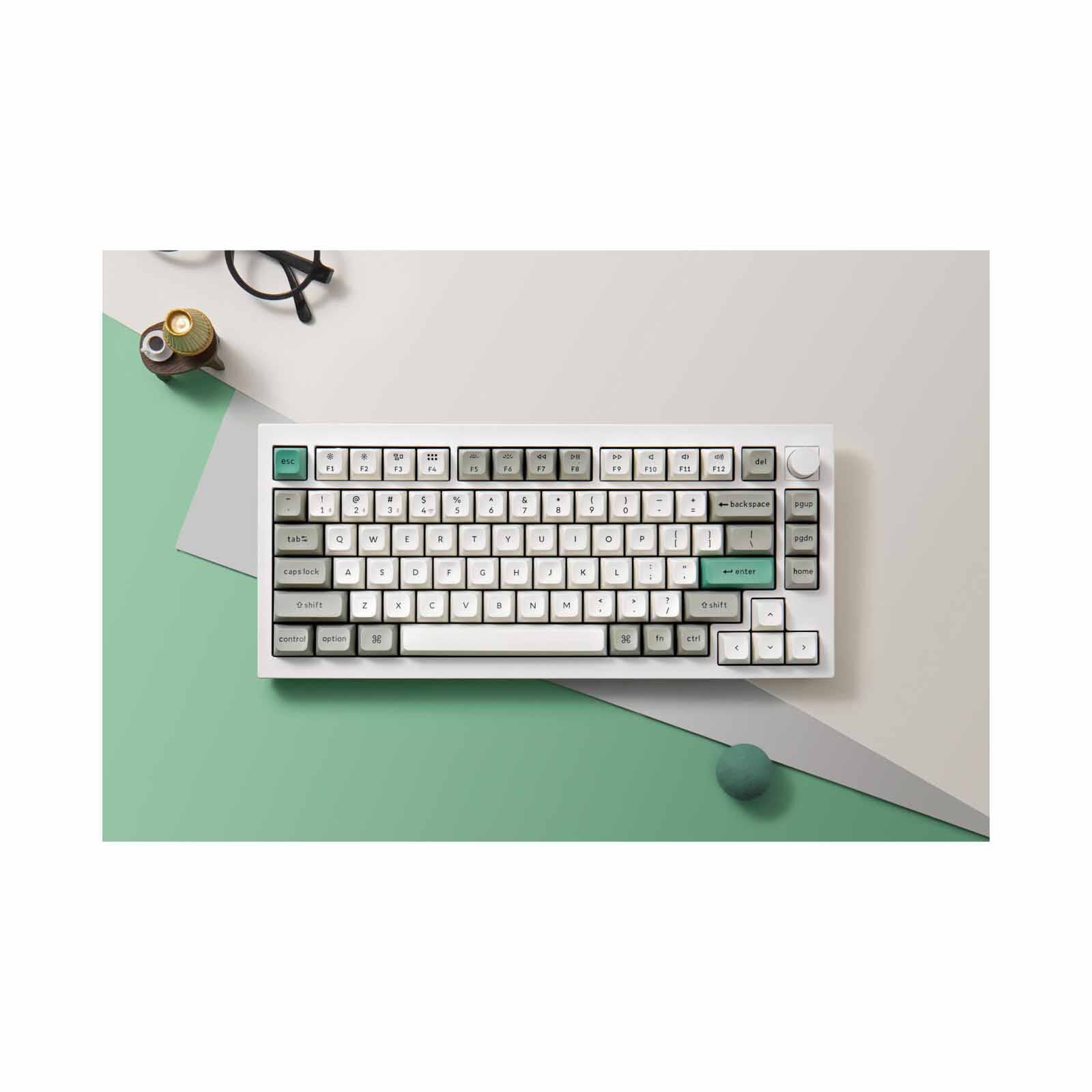 KEYCHRON Keychron Q1 Max 75% 81key, Shell White, Knob, Red Switch, Rgb Hot-swap Gateron Jupiter Switch KYCN-Q1M-P1-image 2