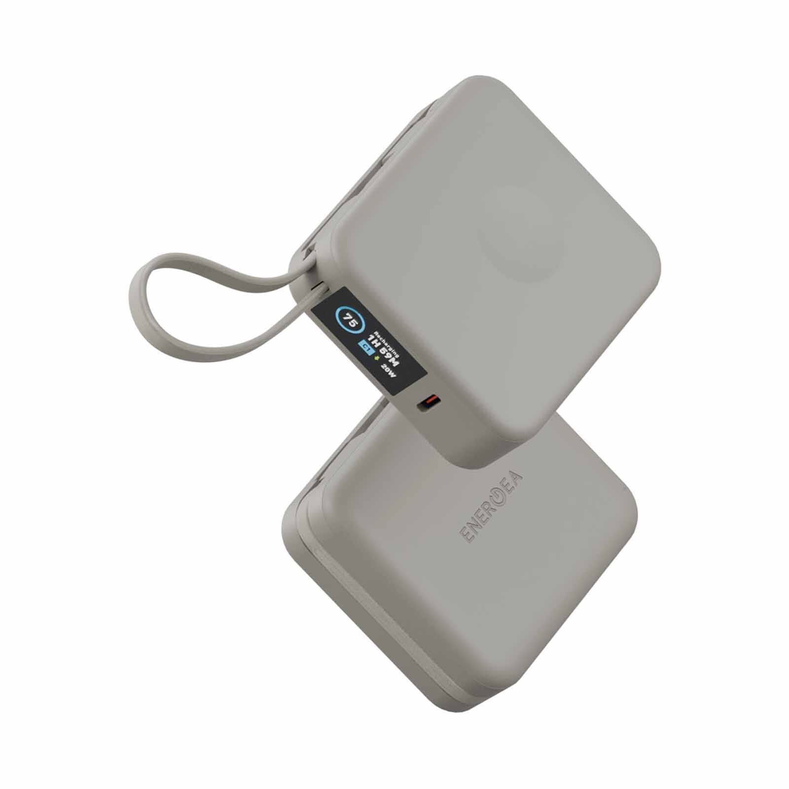 ENERGEA Magpac Mini Plus, 10000mah Magsafe Compatible Power Bank With Built-in C Cables & Display - Sand MP-MINIPLUS-SND-image 3
