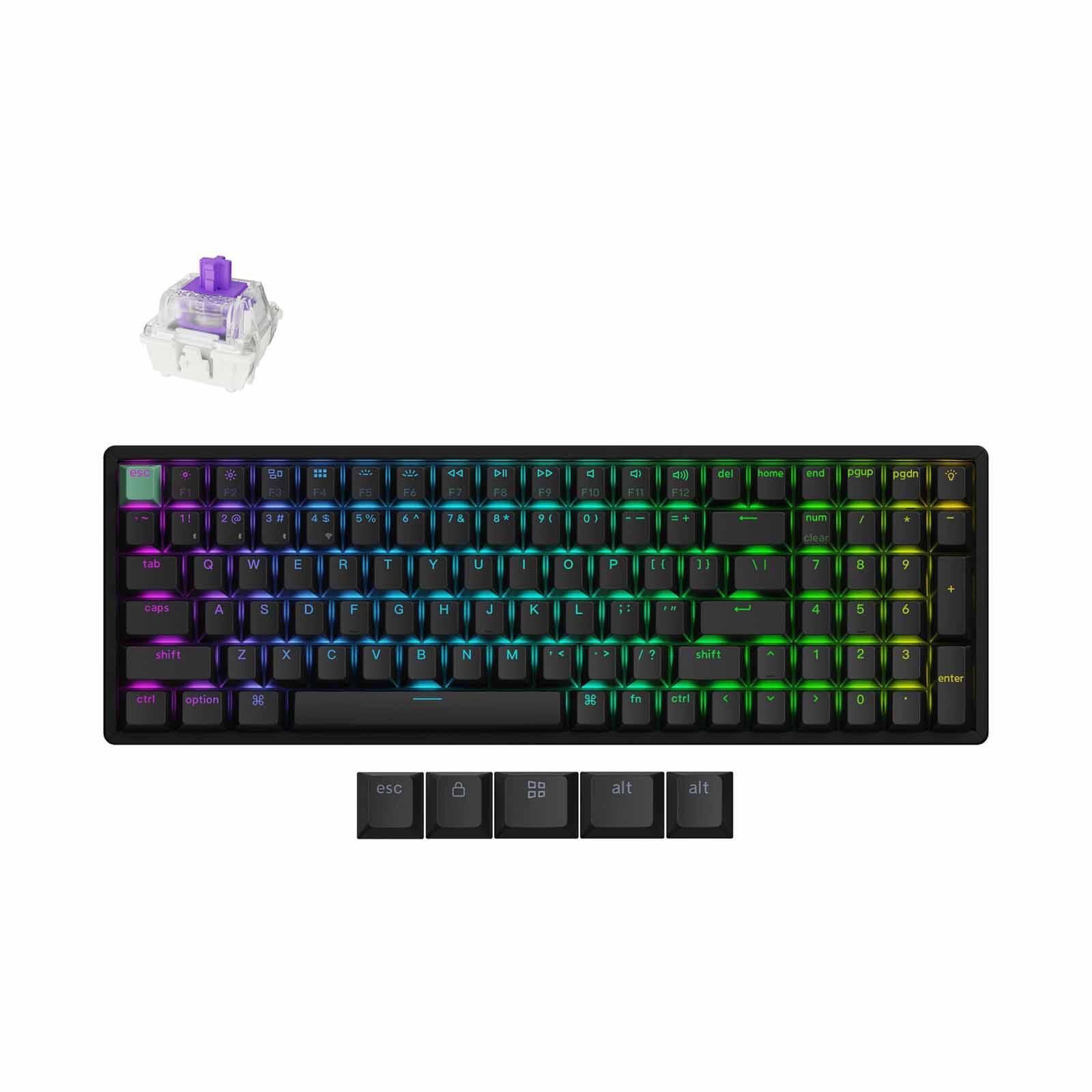KEYCHRON K4 He Wireless Magnetic Switch Custom Keyboard, 96% 104 Key, Black Full Assembled, Rgb, Hot-swap, Ha KYCN-K4H-J1-image 1