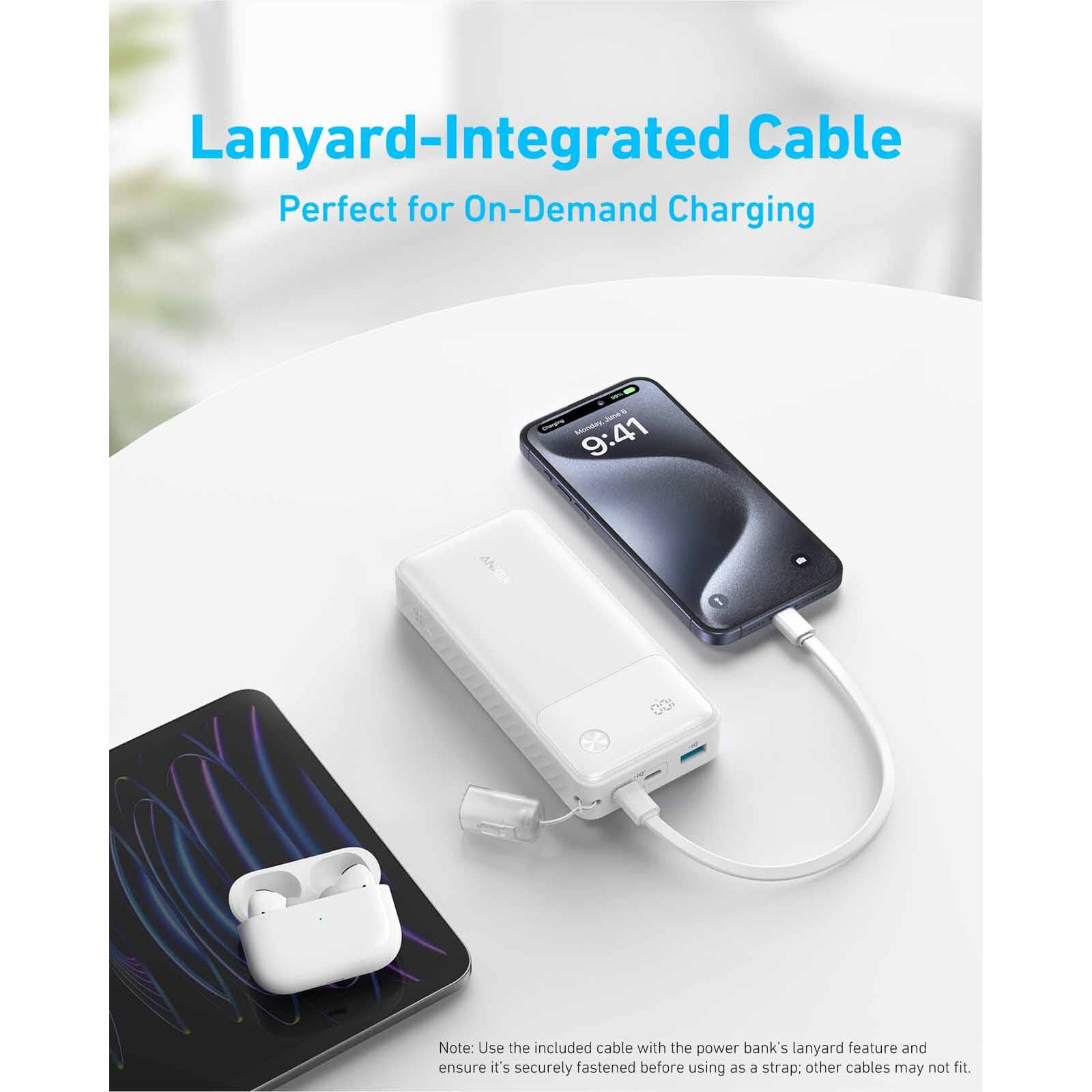 ANKER Powerbank Powercore 20k 30w With Usb C Cable White A1384H21-image 2