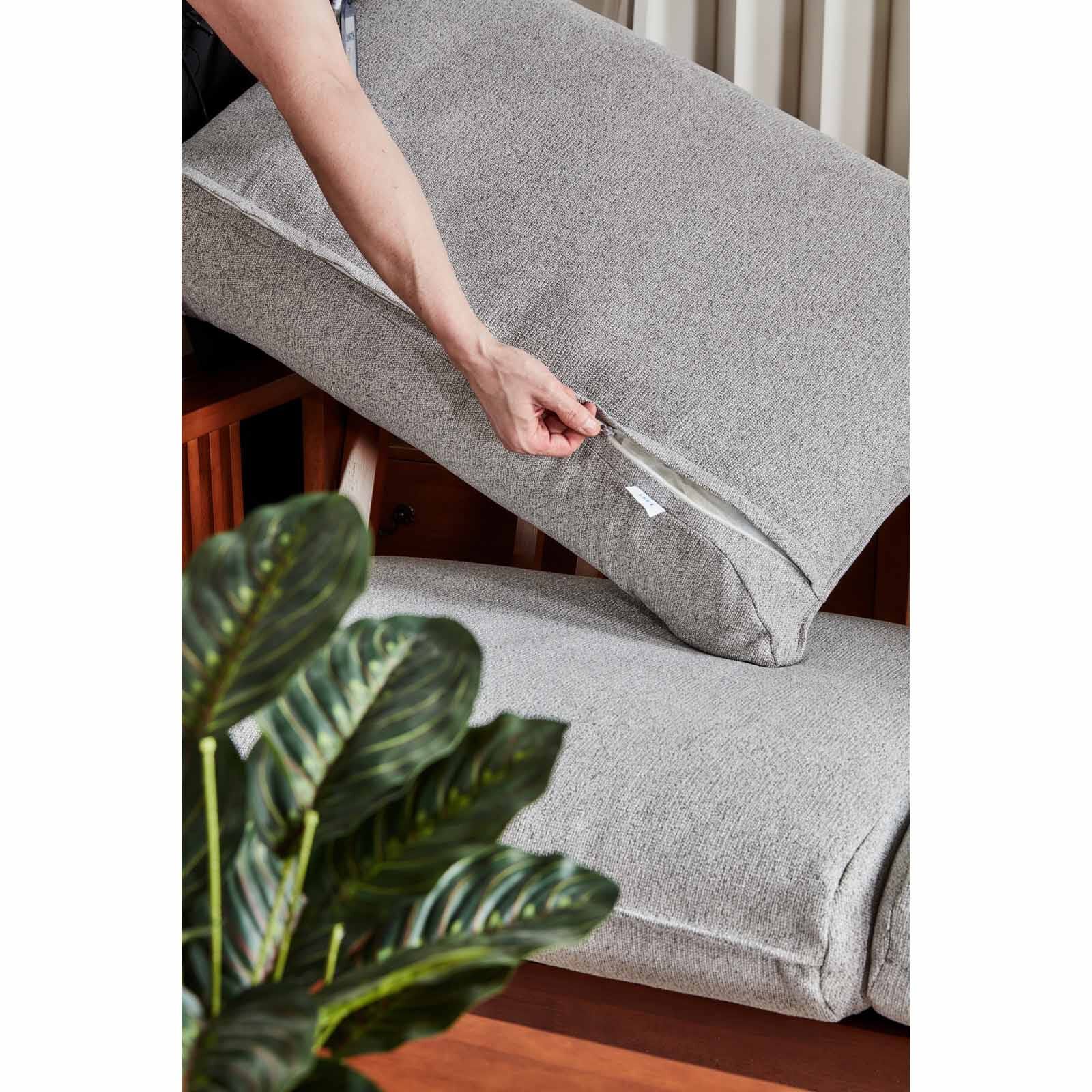 2 Seater Sofa (fab) Silver Fabric Sofa NEW KAMIYAH-image 8