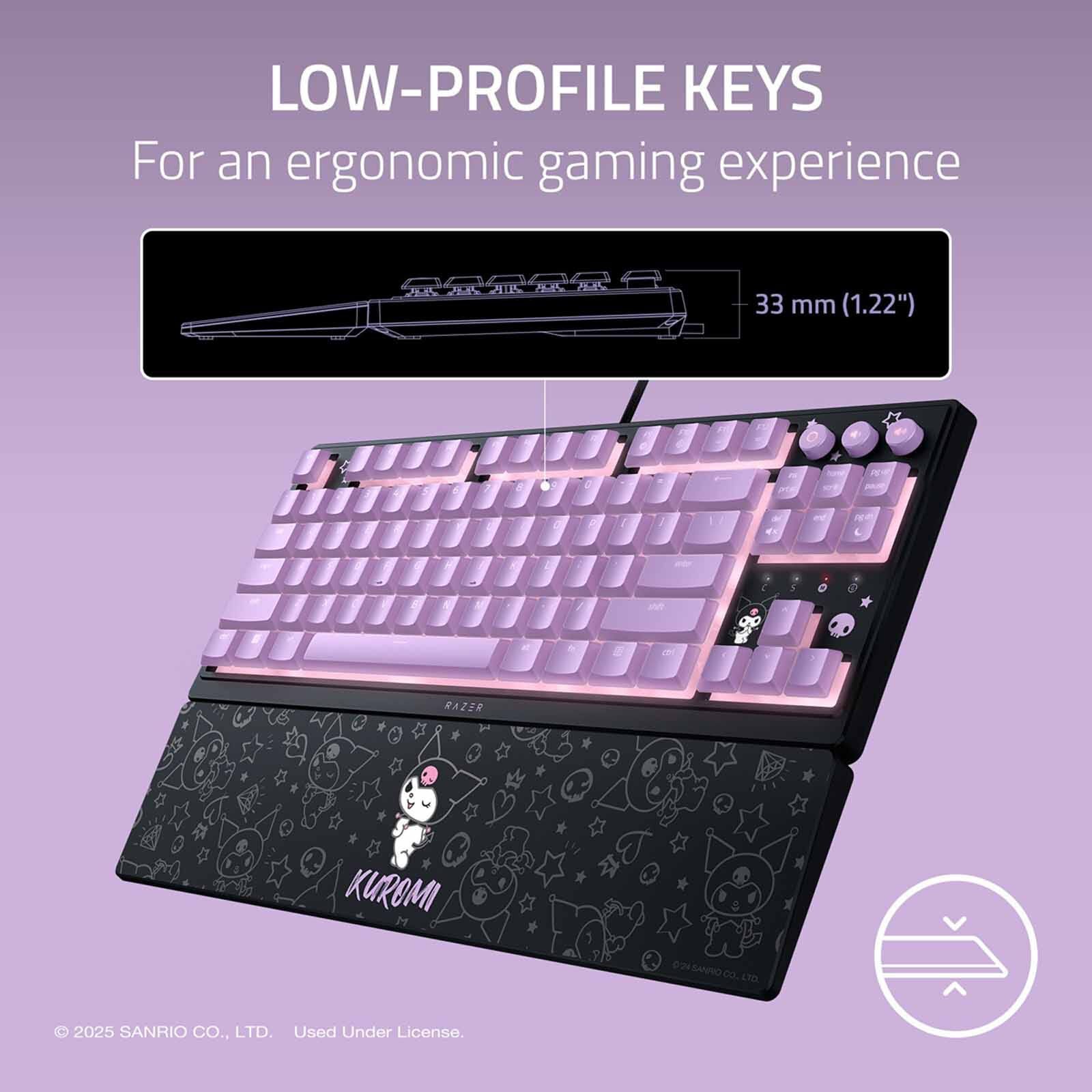 RAZER Ornata V3 Tenkeyless - Low Profile Gaming Keyboard - Us Layout - Kuromi Edition - Frml Packaging RZ03-04882000-R3M1-image 5