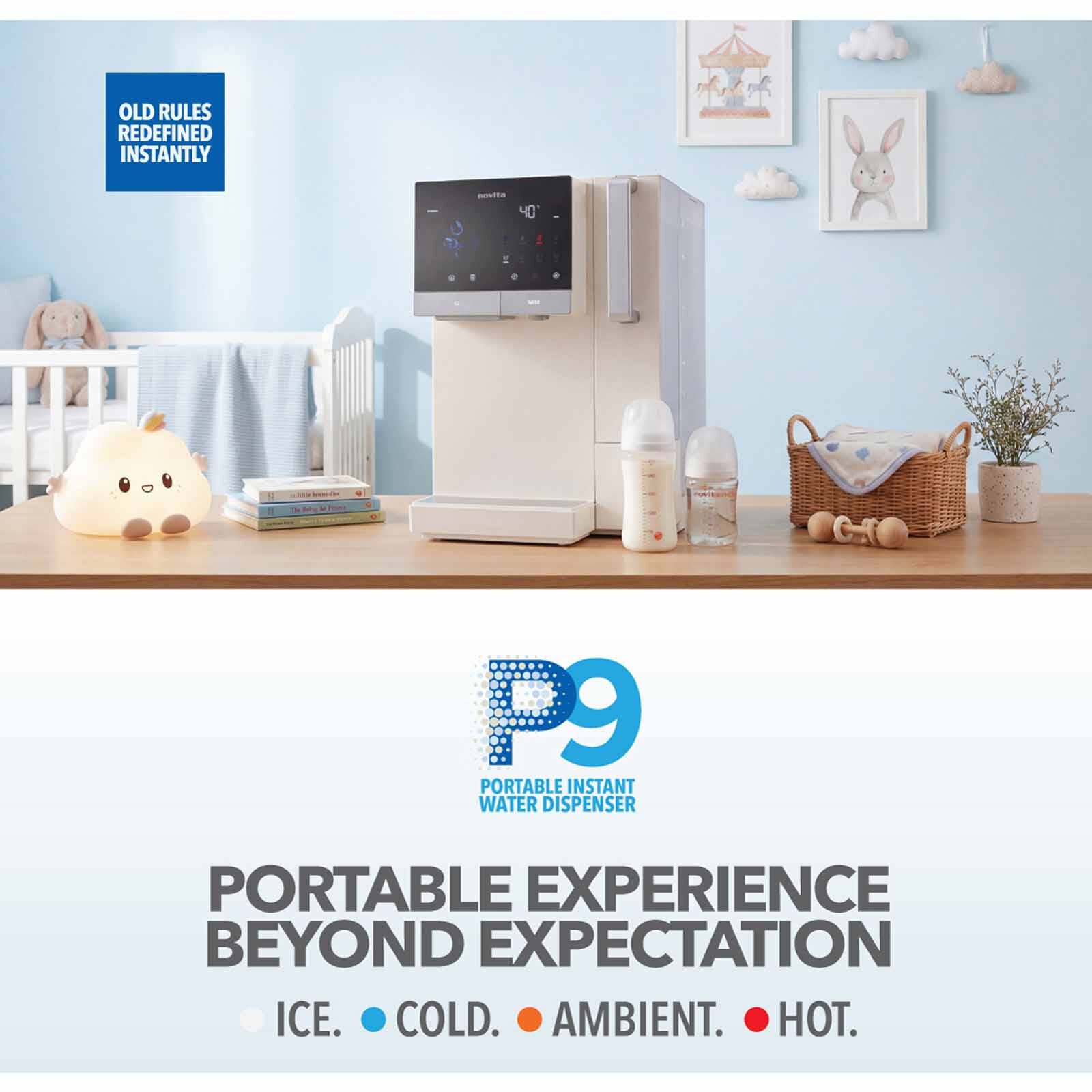 NOVITA Instant Hot/cold Dispenser With Ice Maker - Opaline Beige P9 HYDROPURE - OPALINE BEIGE-image 5