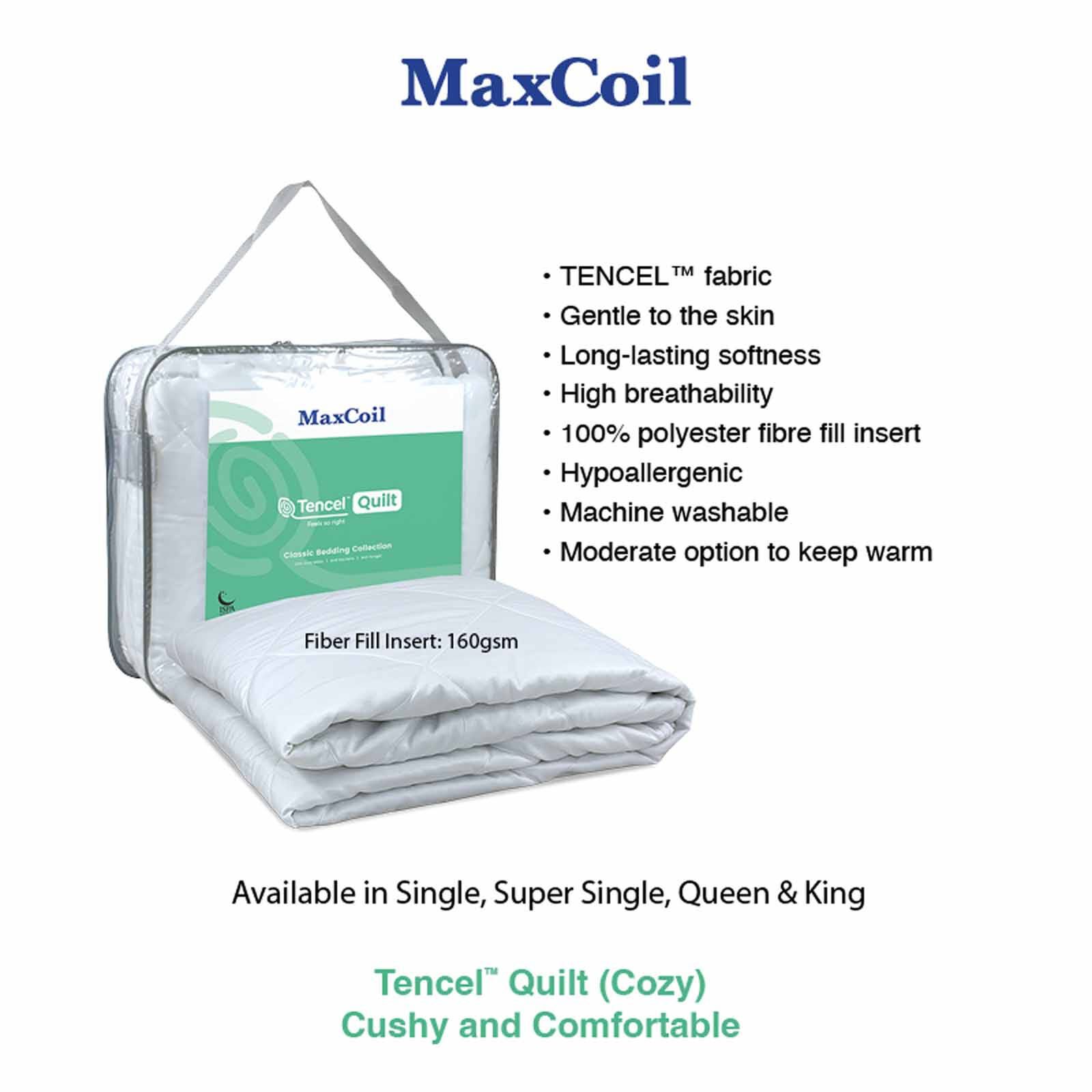 MAXCOIL Single Size Cozy Tencel&trade; Quilt (160gsm) CLASSIC BEDDING TENCEL QUILT - COZY-image 2