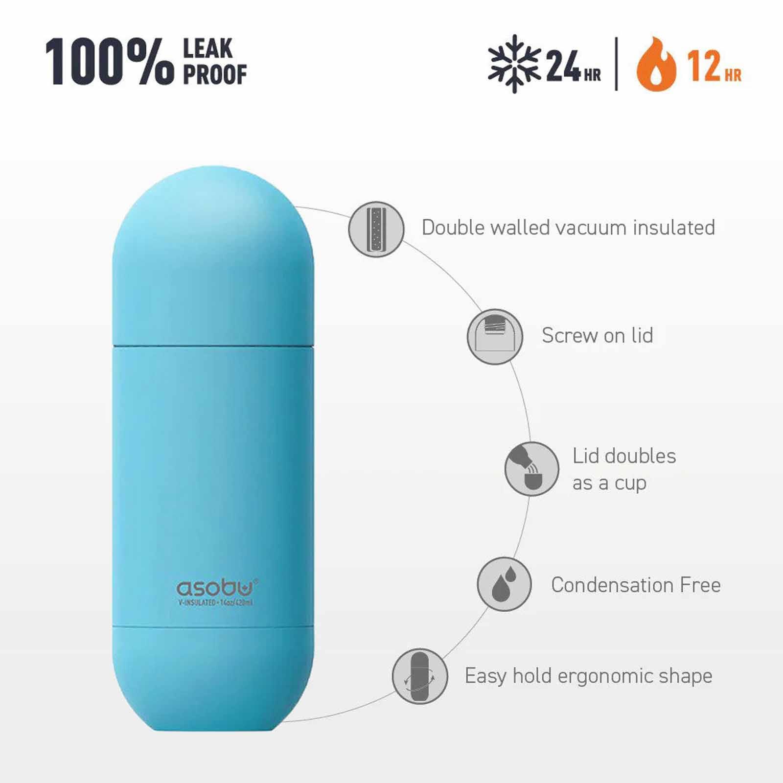 ASOBU Orb Water Bottle Blue 420ml ASBV30BL-image 3
