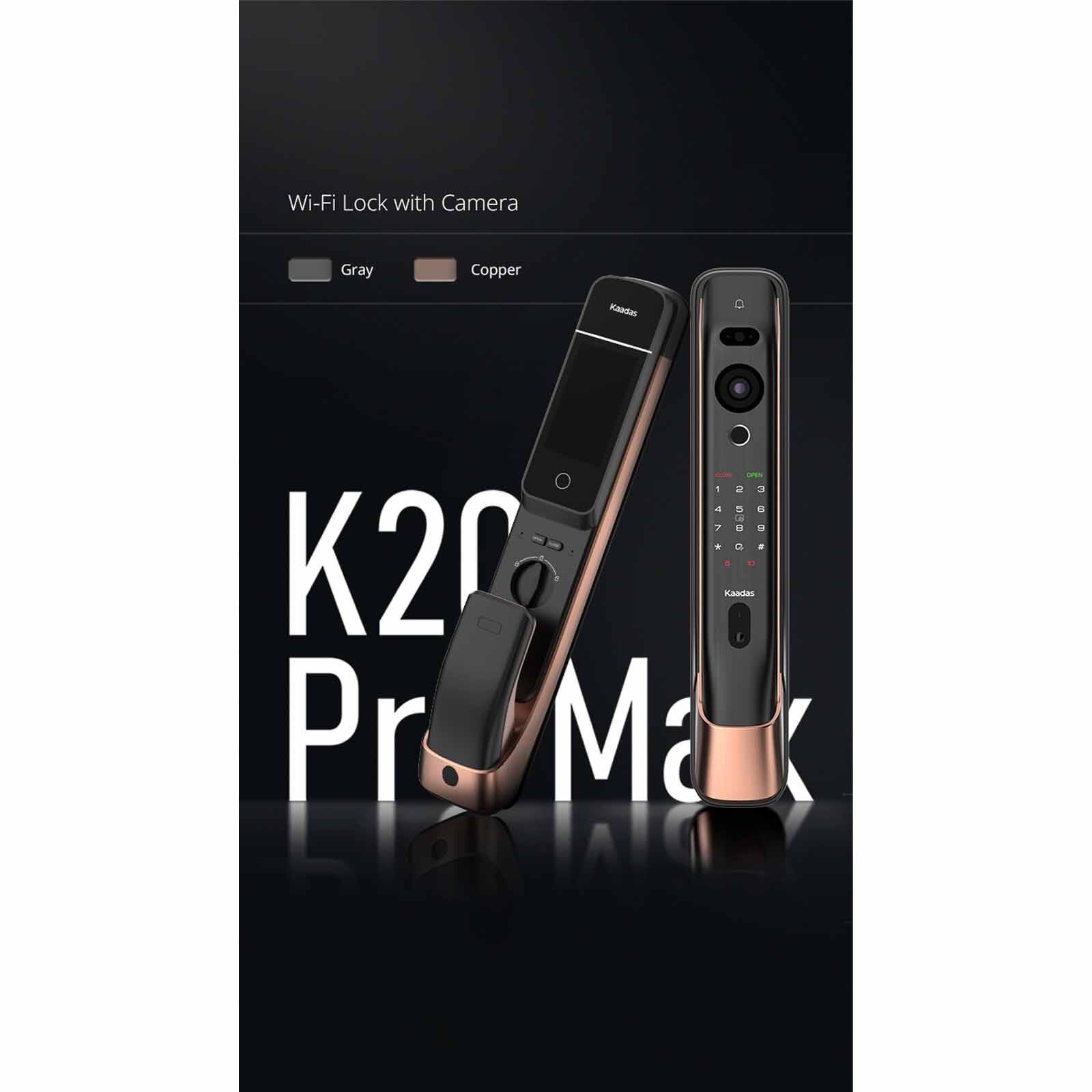 KAADAS Wifi Mortise Door Lock With 3d Face Recognition, Built-in Doorbell & Viewer K20 PRO MAX BLACK-image 9