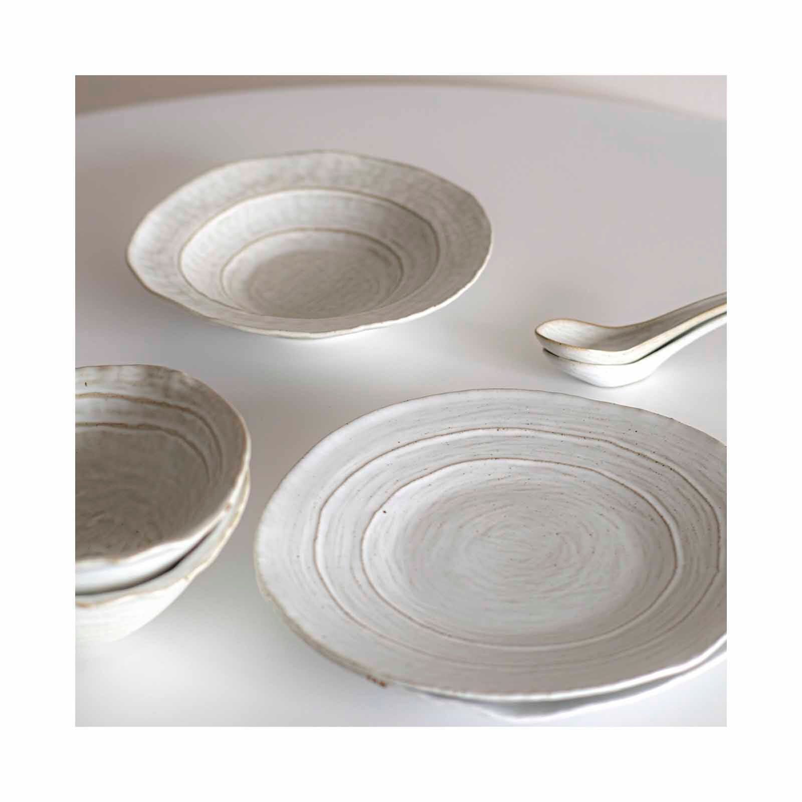 MAELSTROM Organic Shaped Rustic White Dinner Plate-image 5