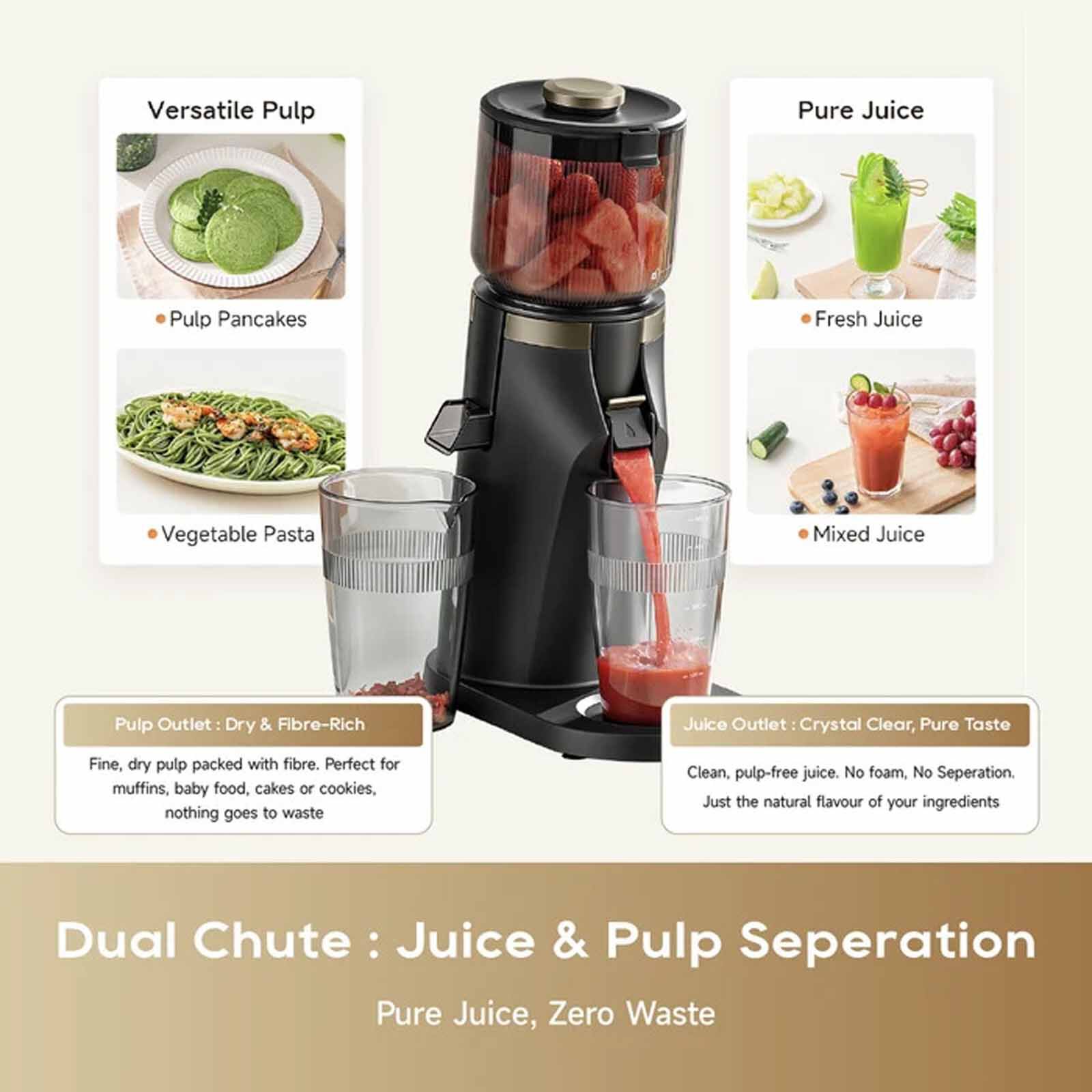 DREAME Sj30 Flownutri Tilt Slow Juicer DM-SJ30-BK-image 4