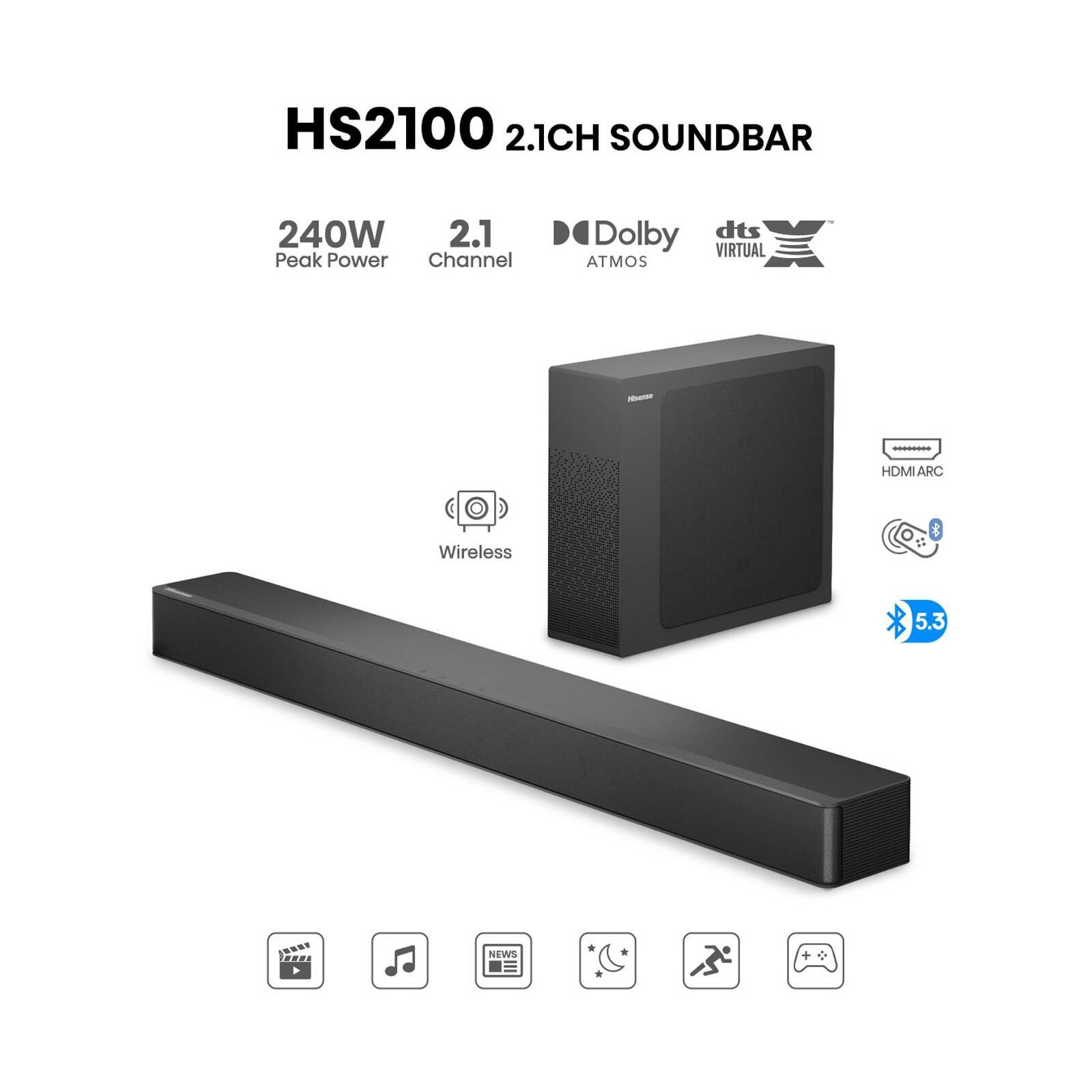 HISENSE 2.1 Ch Soundbar With Wireless Subwoofer HS2100-image 5