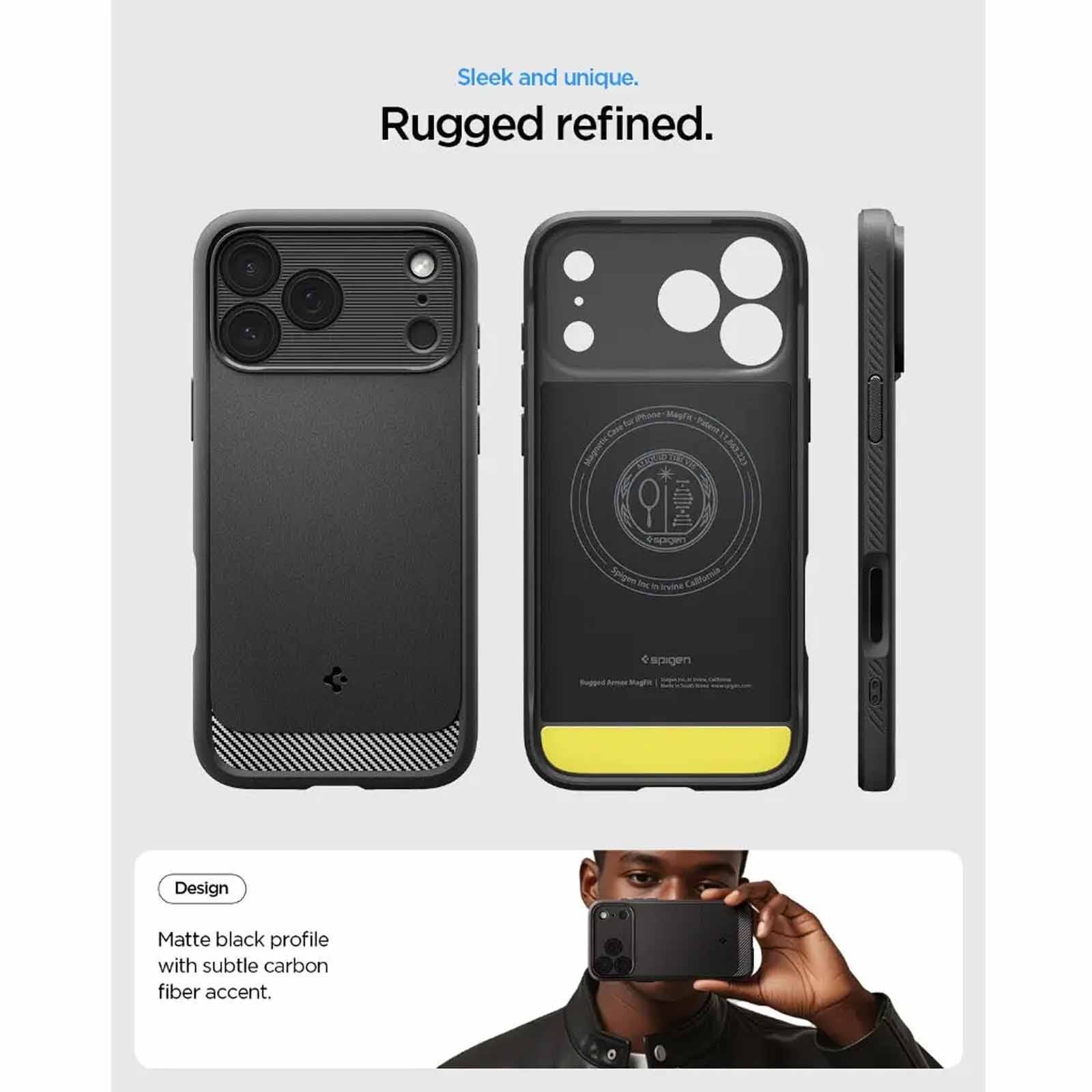 SPIGEN Iphone 17 Pro Rugged Armor Magfit Matte Black ACS10329-image 3