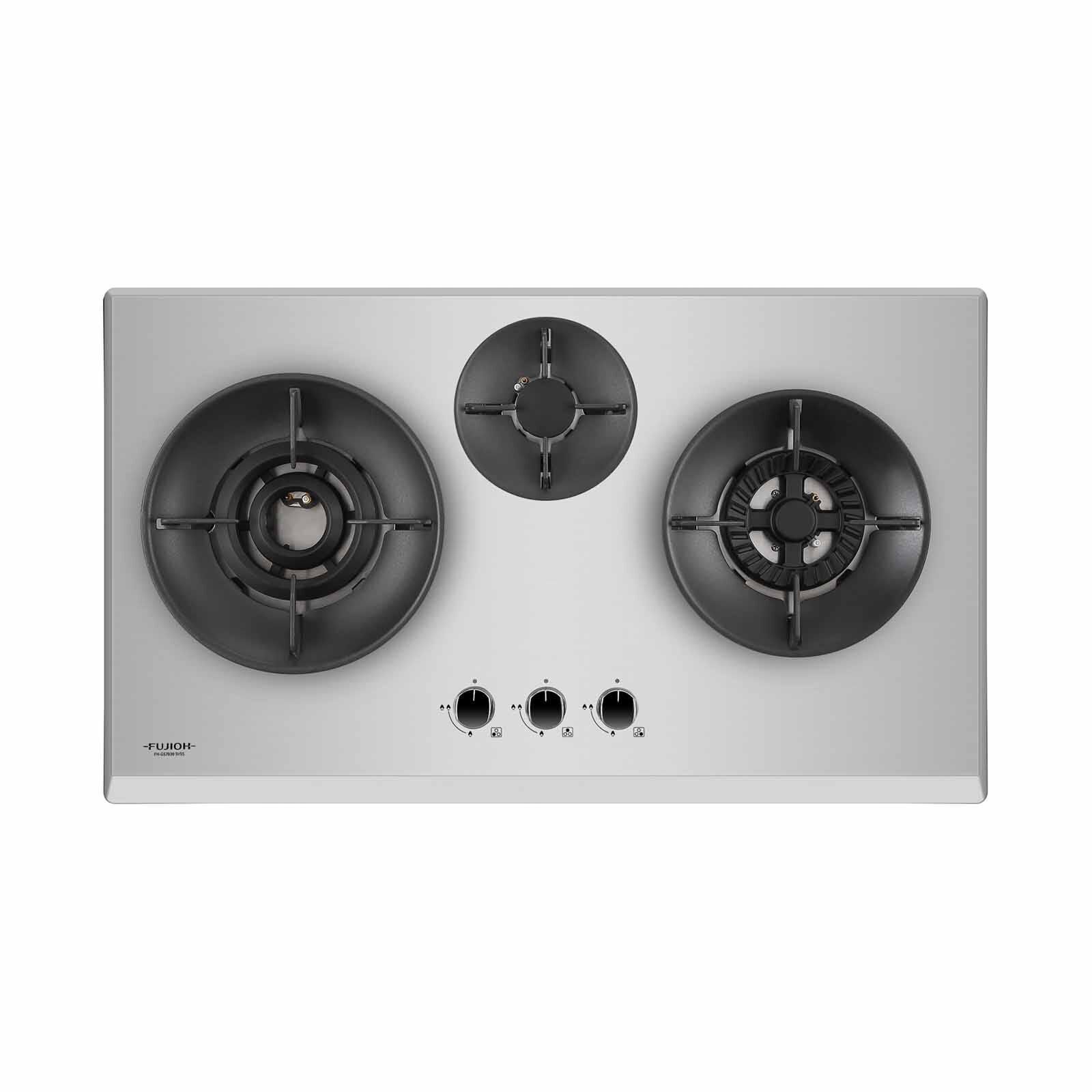 FUJIOH 86cm 3 Burners Gas Hob (tg) - Stainless Steel (exclude Installation) FH-GS7030 SVSS TG-image 1
