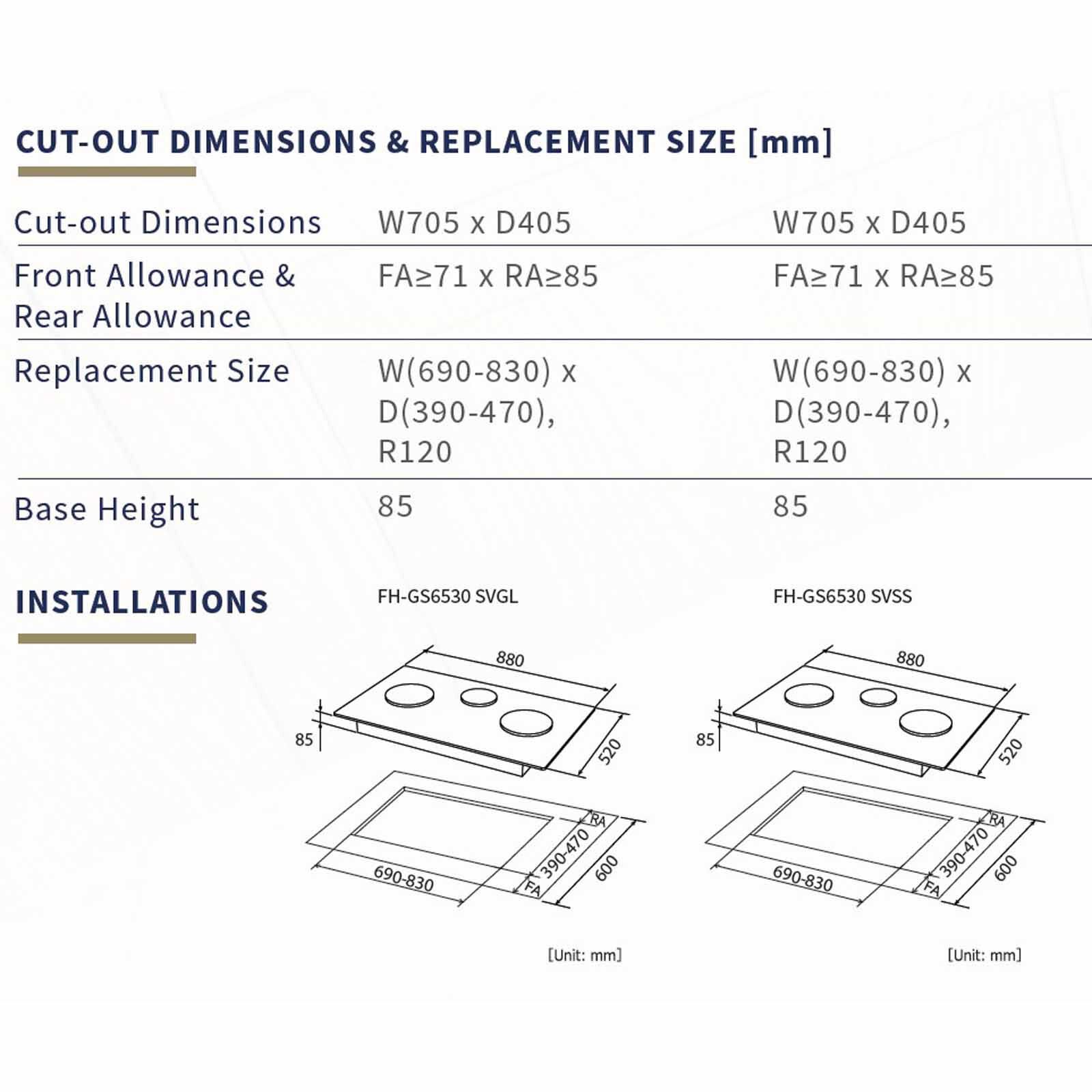 FUJIOH 78cm 3 Burners Gas Hob (lpg) - Glass (exclude Installation) FH-GS6530 SVGL LPG-image 6