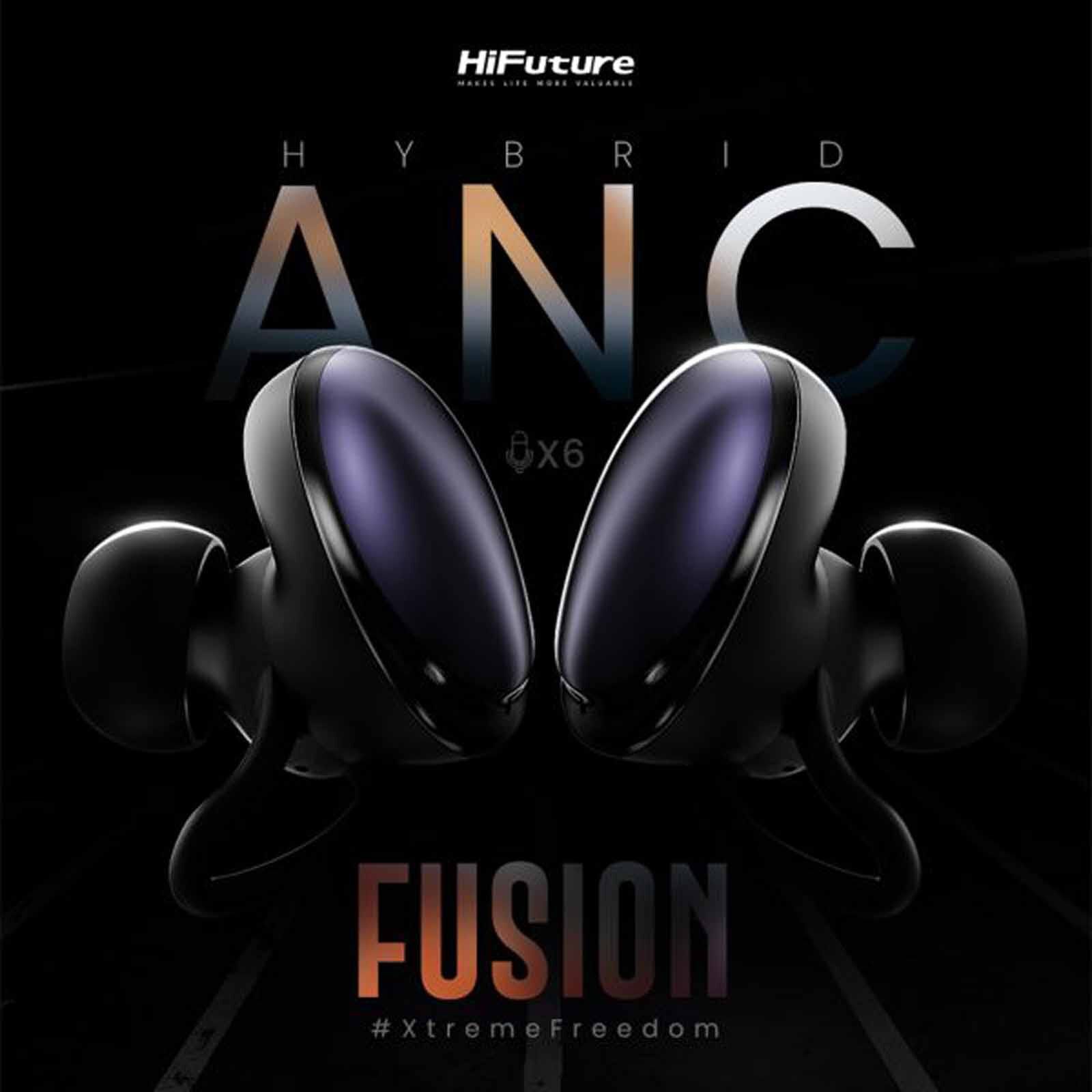 HIFUTURE Fusion Hybrid - Black Anc True Wireless Earbuds HEF5BK-image 2