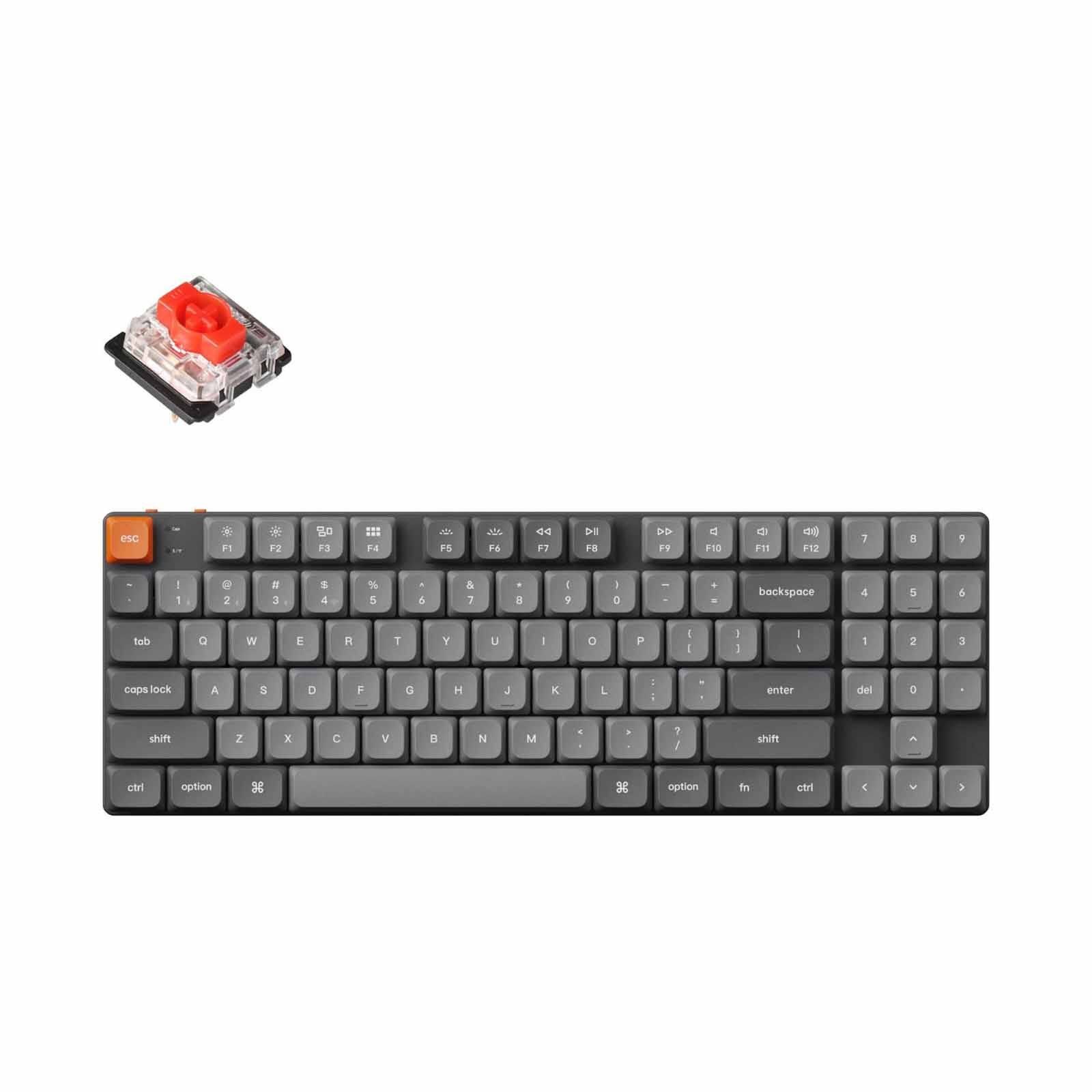 KEYCHRON Keychron K13 Max 80% +numpad 90 Key, Black, Red Switch, Rgb Hot-swap Gateron Low Profile KYCN-K13M-H1