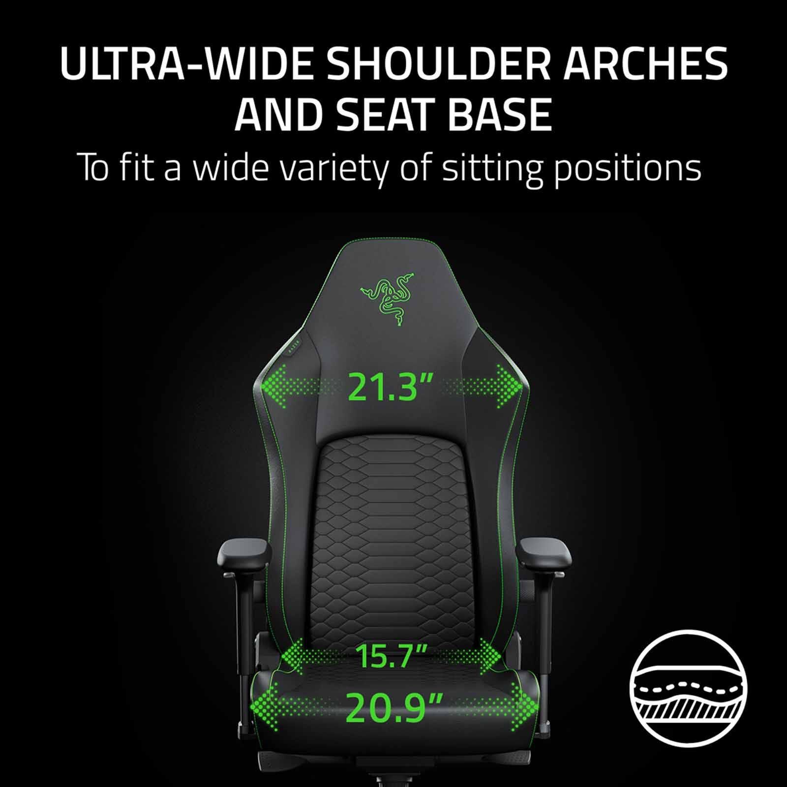 RAZER Iskur V2 Newgen - Ergonomic Gaming Chair W Breathable Comfort - Black/green RZ38-04900700-R3CA-image 6