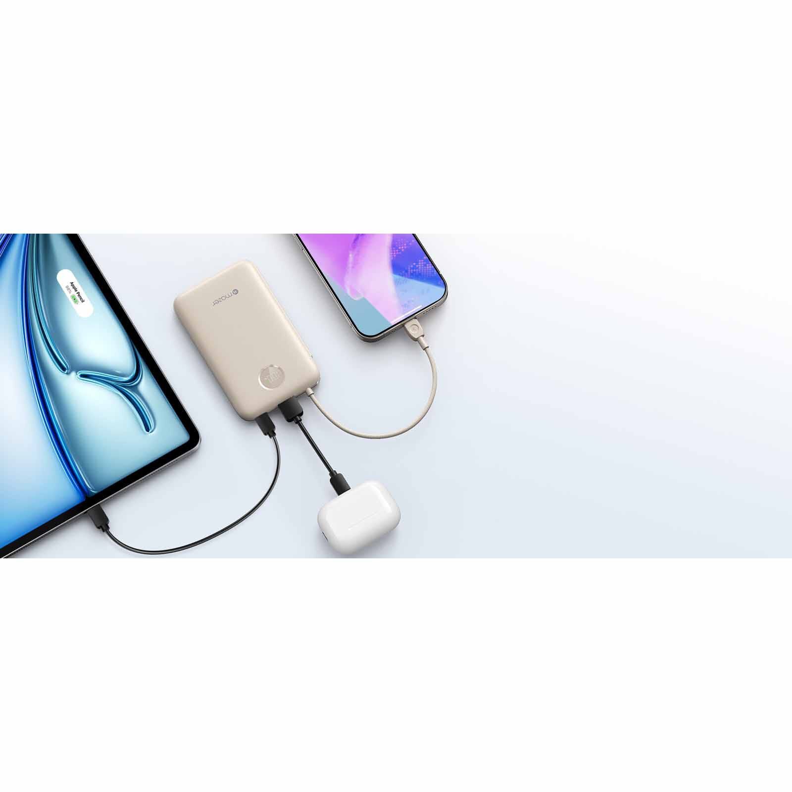 MAZER Powercharge Link 10,000mah Built-in Usb-c Cable Pd20w Power Bank-cream M-PC20LINK10V2-CM-image 3