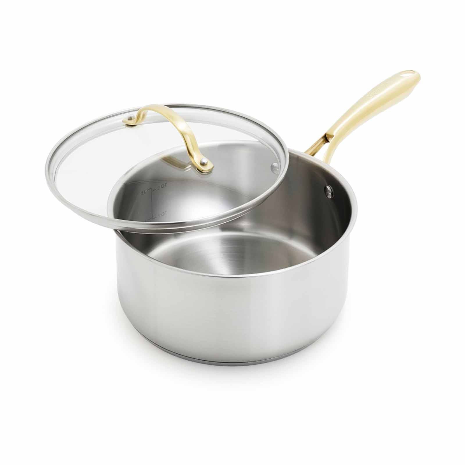 GREENPAN Swift 20cm Stainless Steel Covered Saucepan GPST084827-image null