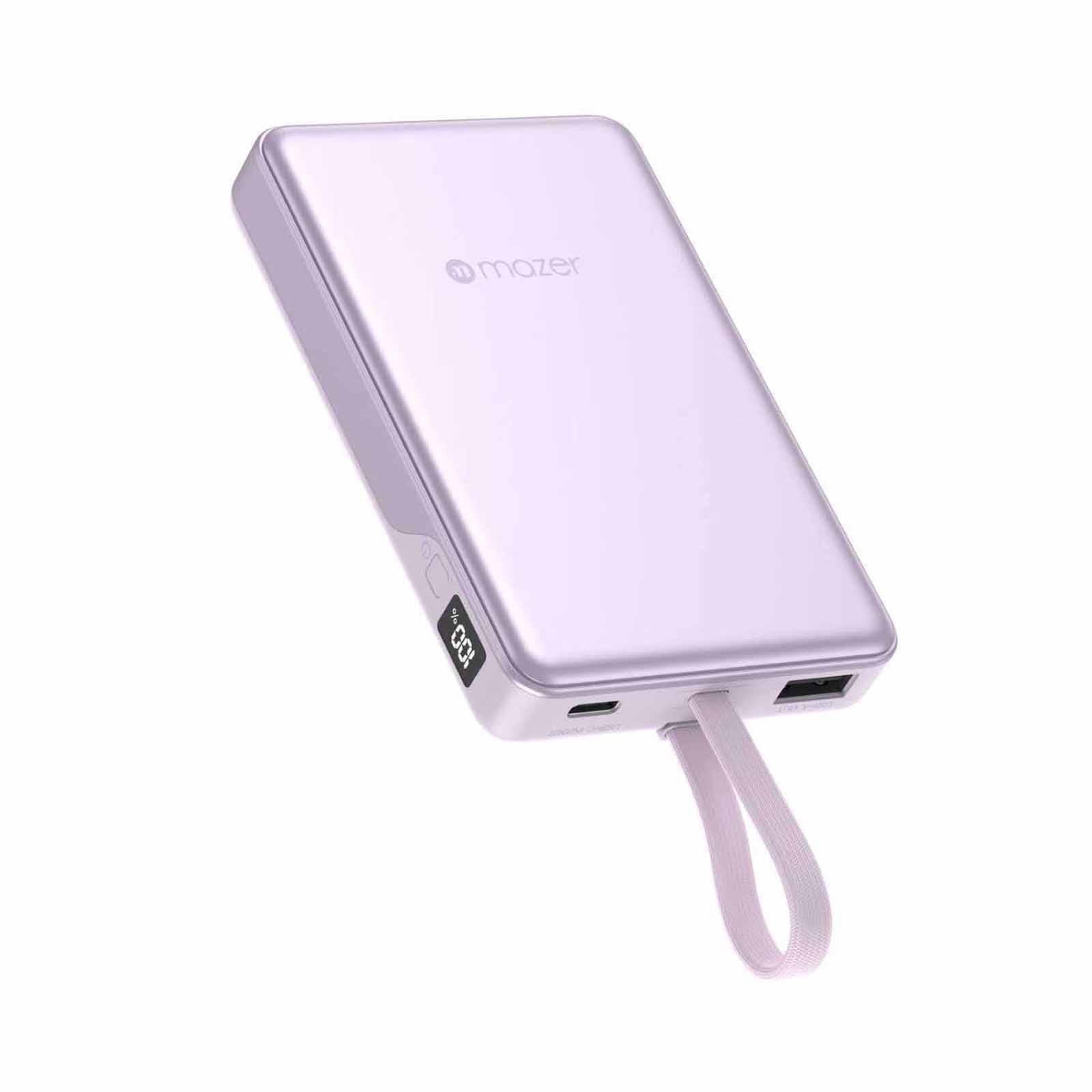 MAZER Powercharge Link 10,000mah Pd35w With Built-in C-cable Powerbank - Lavendar M-PC35L10V3-LD