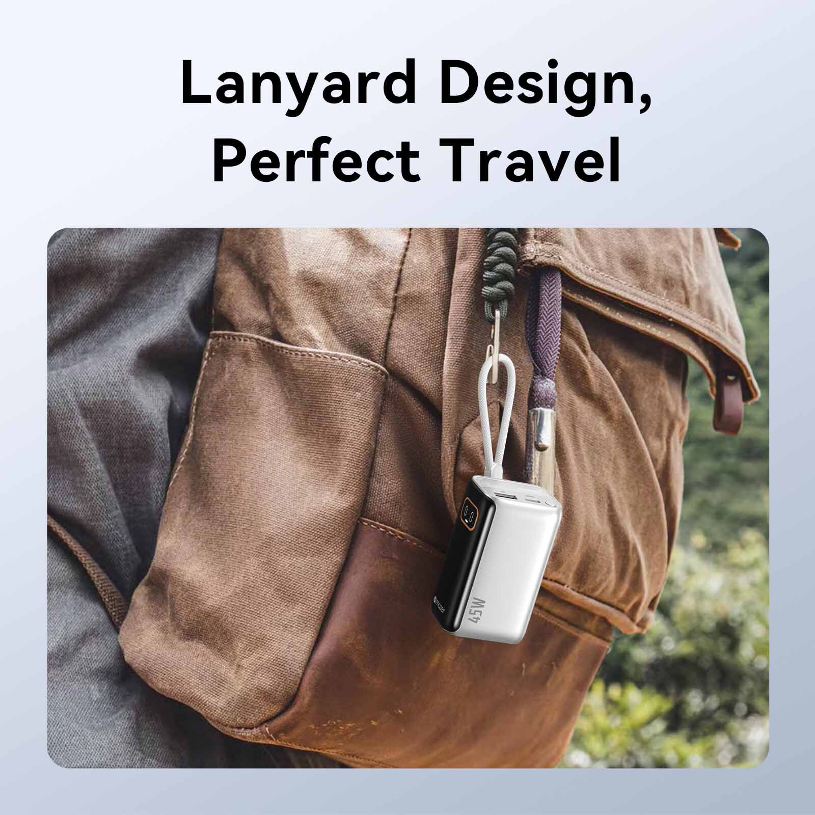 MAZER Powercharge Rlink 10,000mah/pd45w With Built-in Retractable C-cable Powerbank - Silver M-AI-PC45R10-V7-SV-image 9