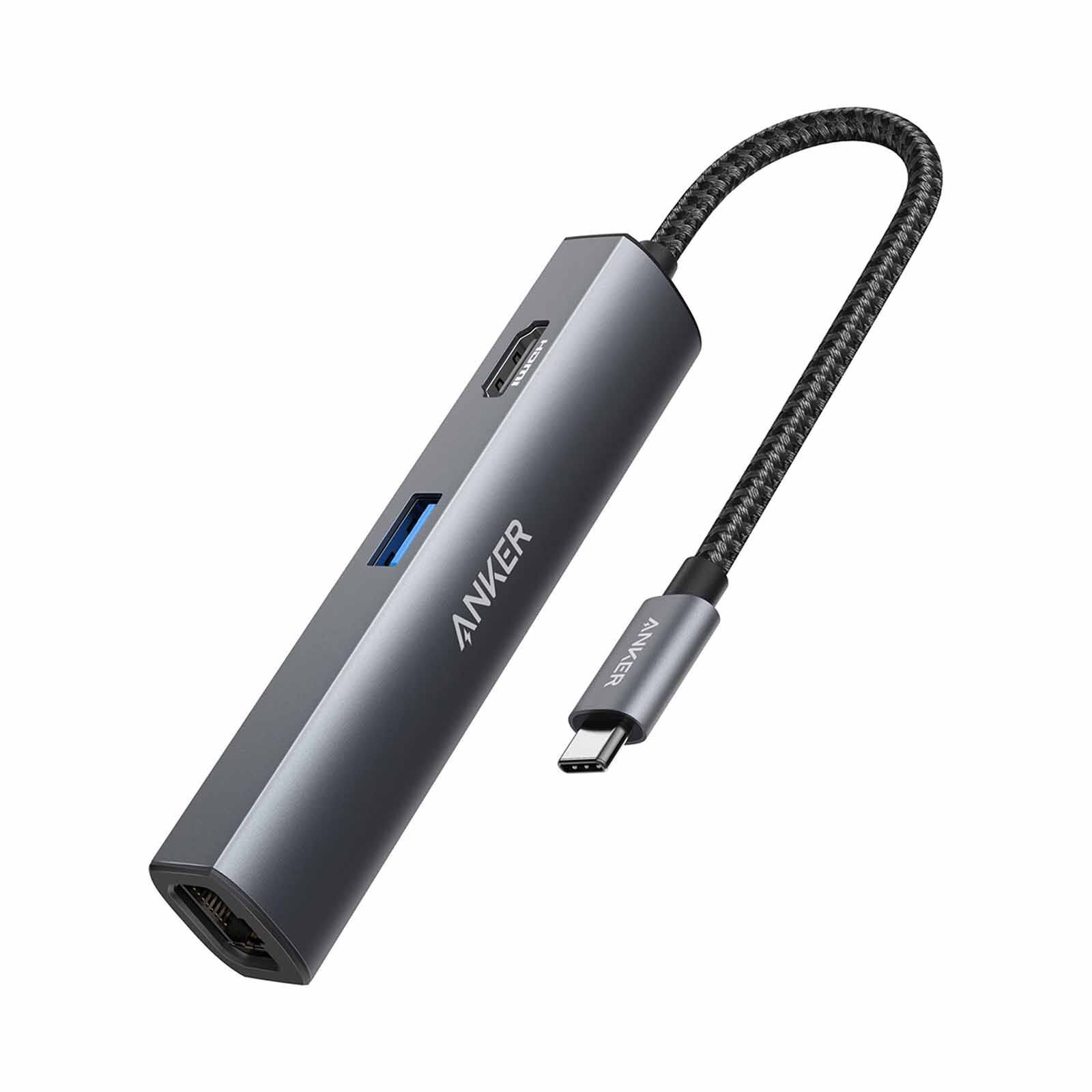 ANKER Powerexpand+ 5-in-1 C Ethernet Hub Gy A8338HA1-image 1