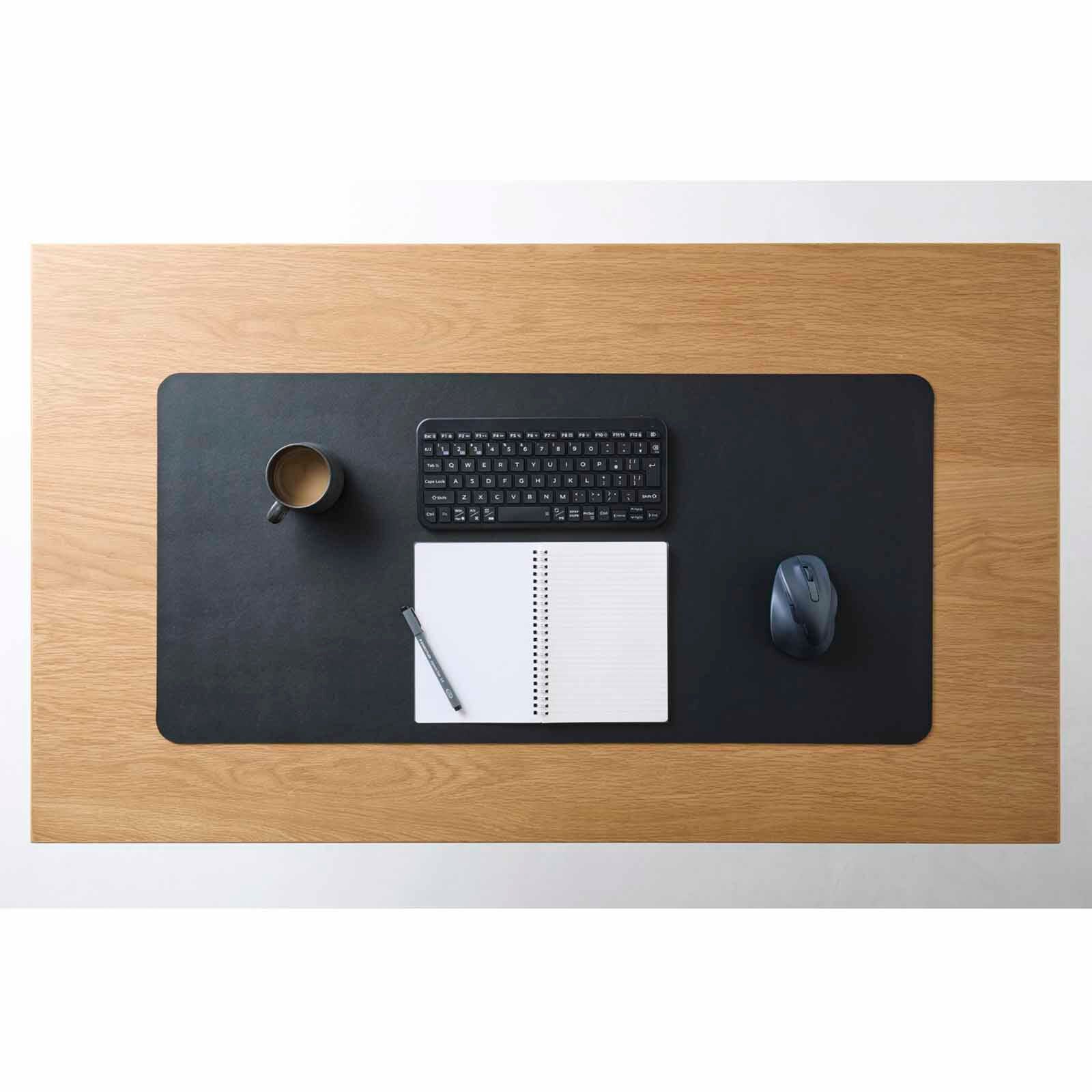 ELECOM Soft Leather Large Desk Mat Black MP-DM04BK-image 4