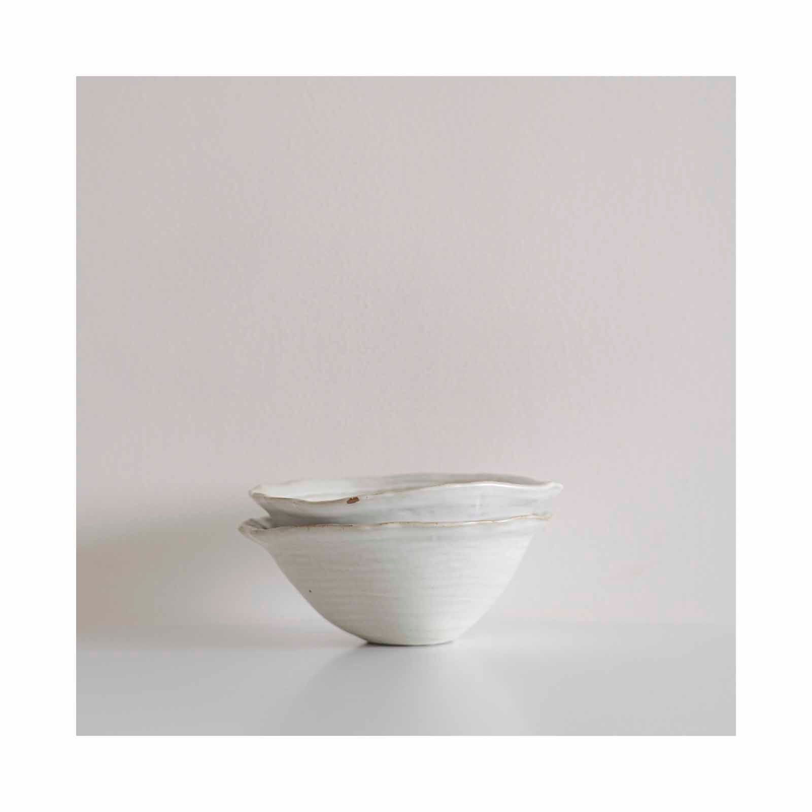 MAELSTROM Organic Shaped Rustic White Rice Bowl-image 2