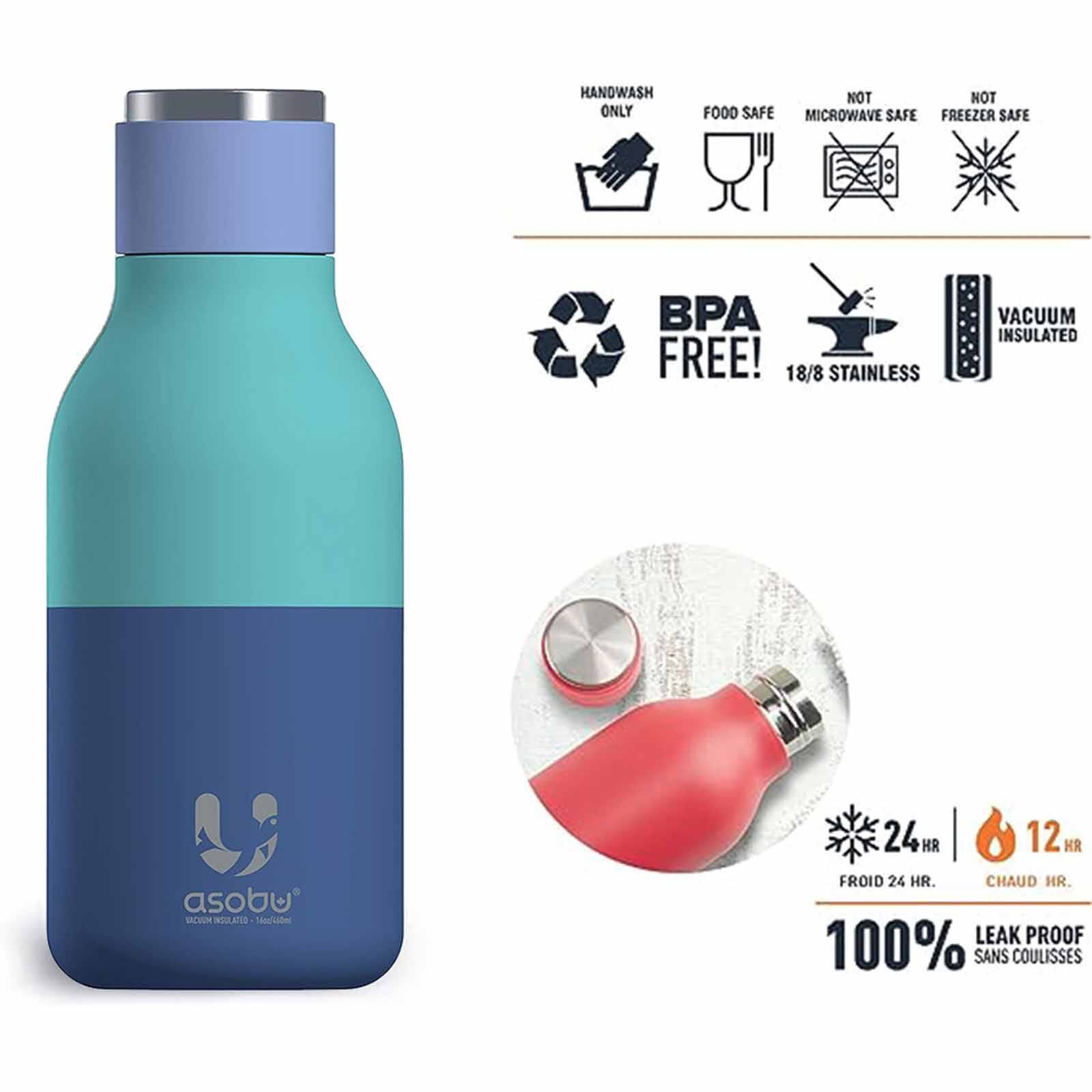 ASOBU Urban Water Bottle Pastel Blue 460ml ASBV24BL-image 3