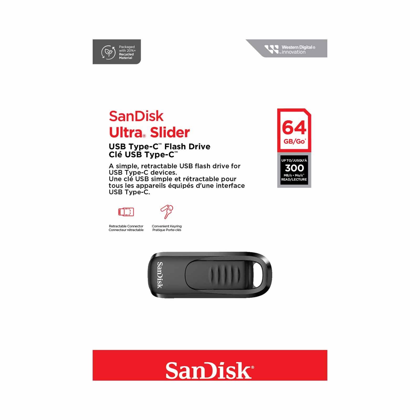 SANDISK Ultra Slider Usb Type-c Drive,type C, Cz480, 64gb, Black, Retractable Design SDCZ480-064G-G46-image 5