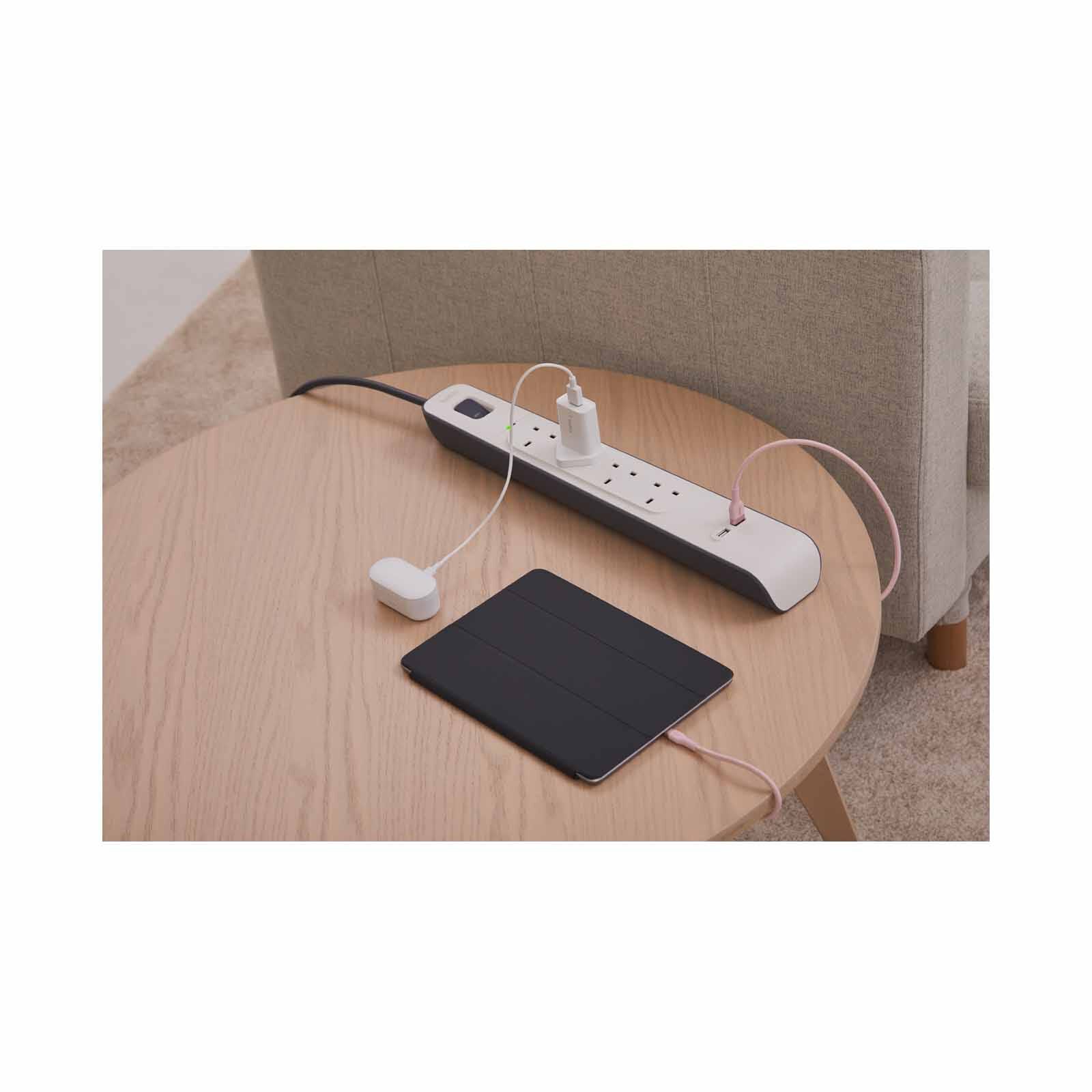 BELKIN 4 Outlets 2m Surge Protection Strip With 2 Usb Ports BSV401SA2M-image 3