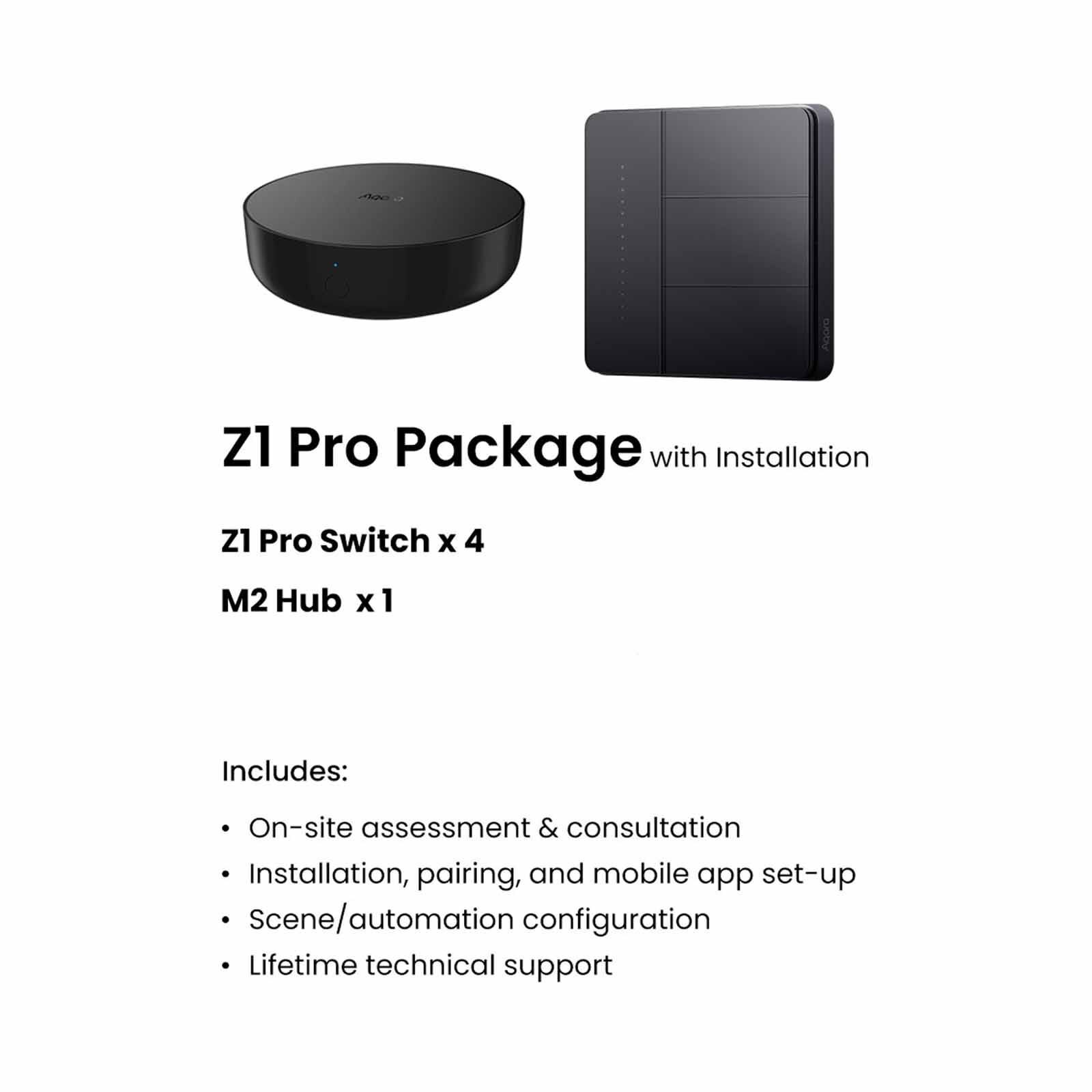 AQARA Wall Switch Z1 Pro Package (4 Switch + Hub + Install) Whilte/black WALL SWITCH Z1 PRO PACKAGE (4 SWITCH + HUB + INSTA-image null
