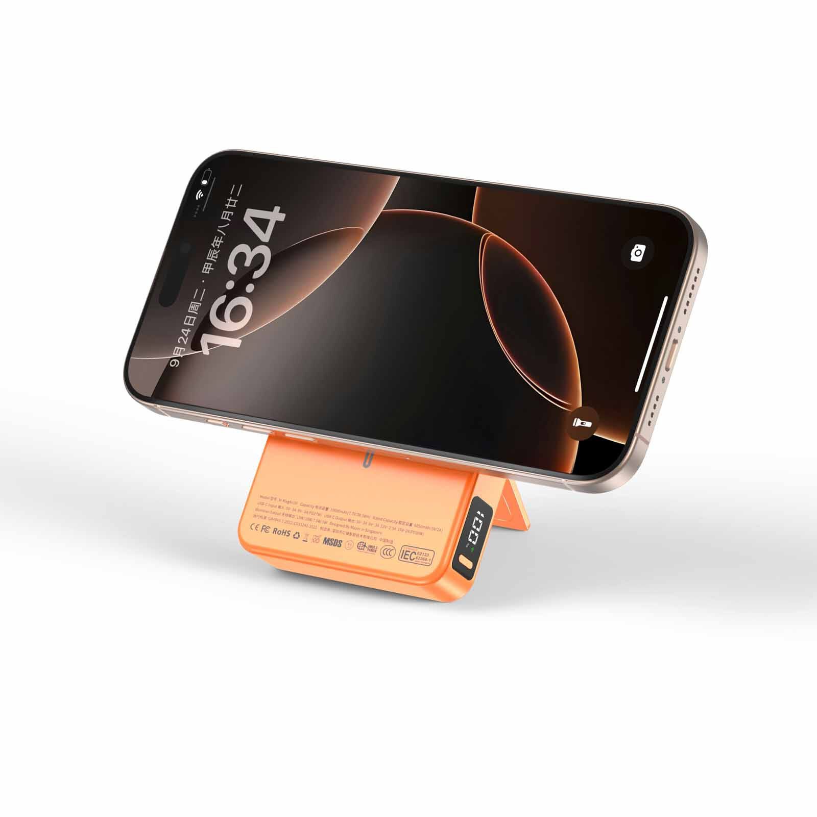 MAZER Ccc Certified Magnetic 15w 10000mah/pd30w With Istand Power Bank-sunset Gold M-MAGAIR20-SG-image 5